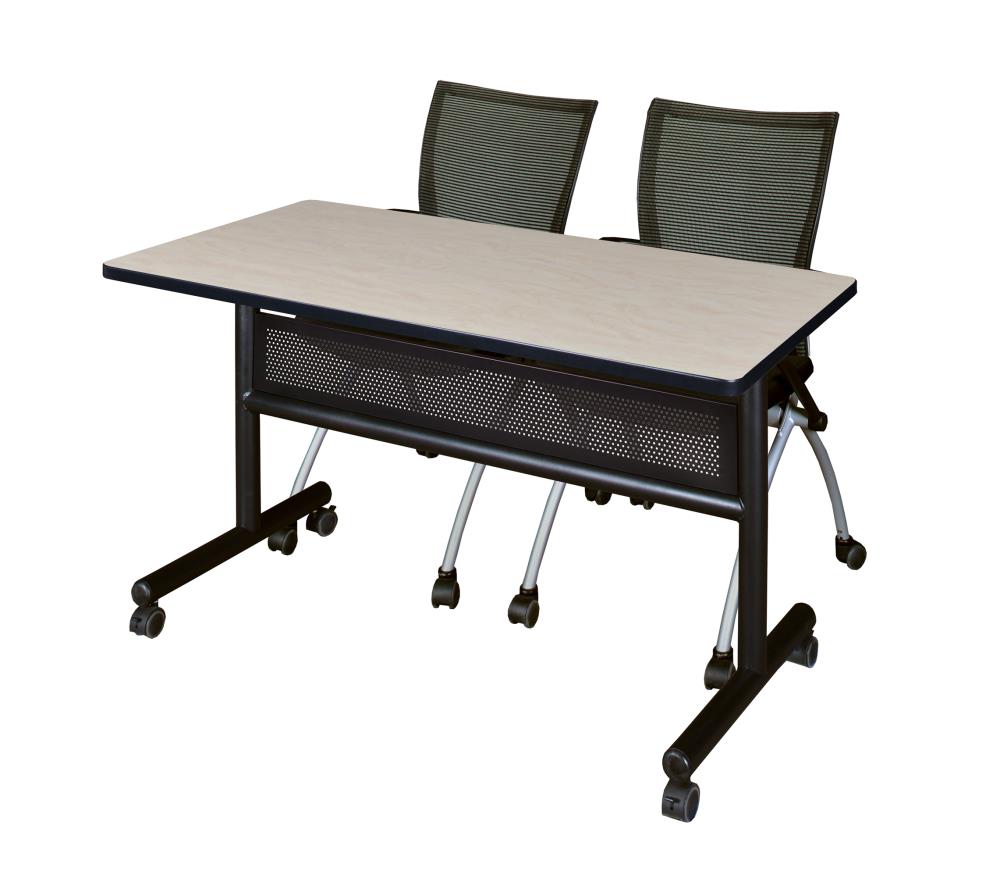 Regency MKFTM4824PL09BK Training Off-white 4-Person Training Table (42-in W x 29-in H)