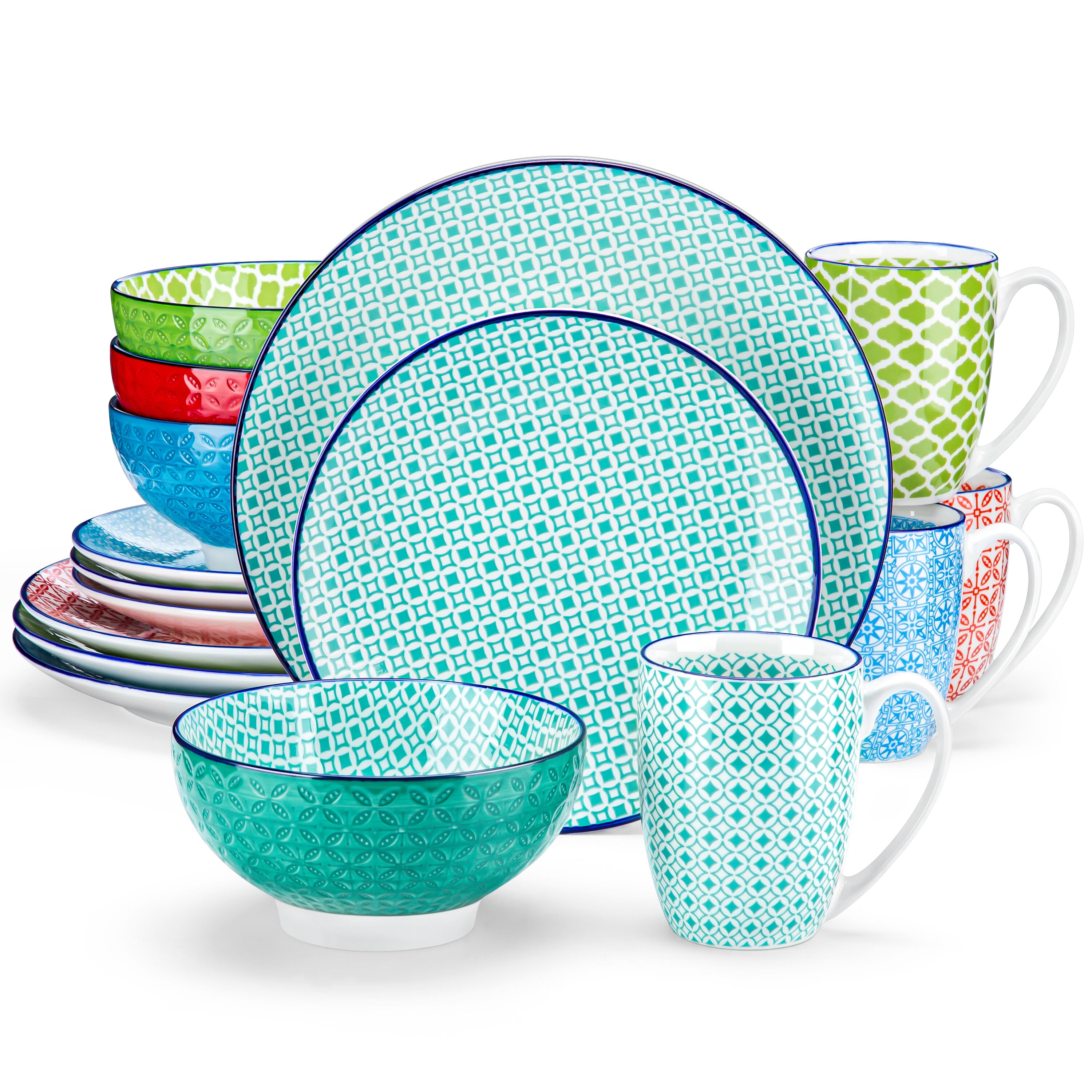 vancasso, Series Tulip, 32-Piece Porcelain Dinnerware Sets, Multicolour  Dinner Set, Service for 8