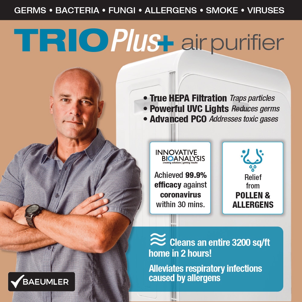 TRIO PLUS 602604400 5 -Speed off-white True HEPA and UV Air Purifier ENERGY STAR Certified (Covers: 3300-sq ft )