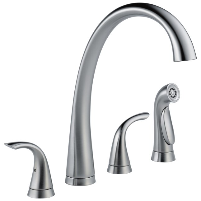 Pilar 2-Handle Standard Kitchen Faucet with Side Sprayer in Arctic Stainless Pilar 2-Handle Standard Kitchen Faucet with Side Sprayer in Arctic Stainless