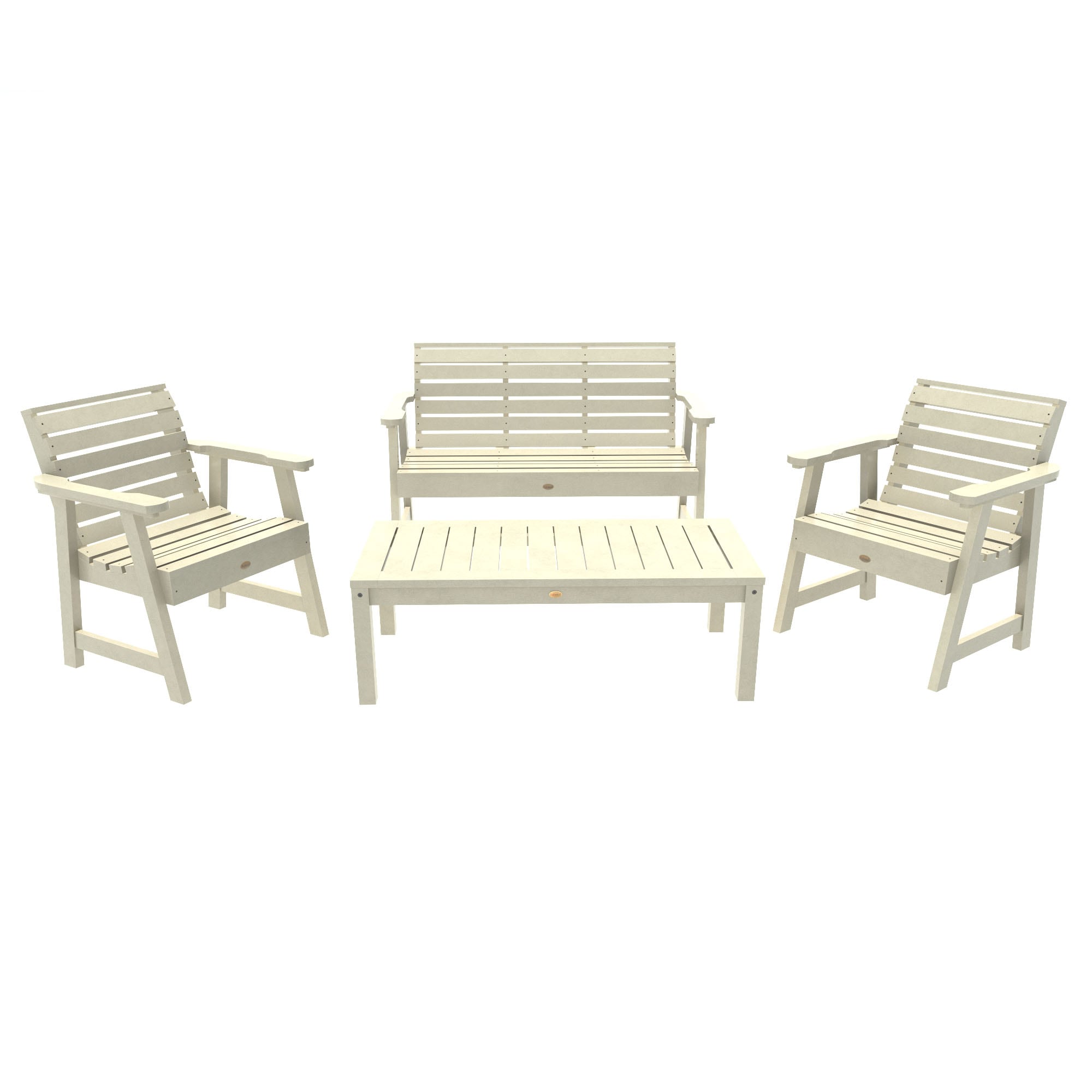 Weatherly Whitewash 4-Person Garden Conversation Set