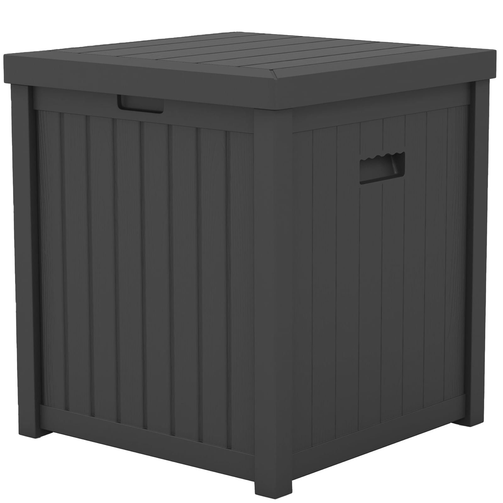 Patiowell 22.05-in L x 22.05-in 51-Gallons Black Plastic Deck Box in ...