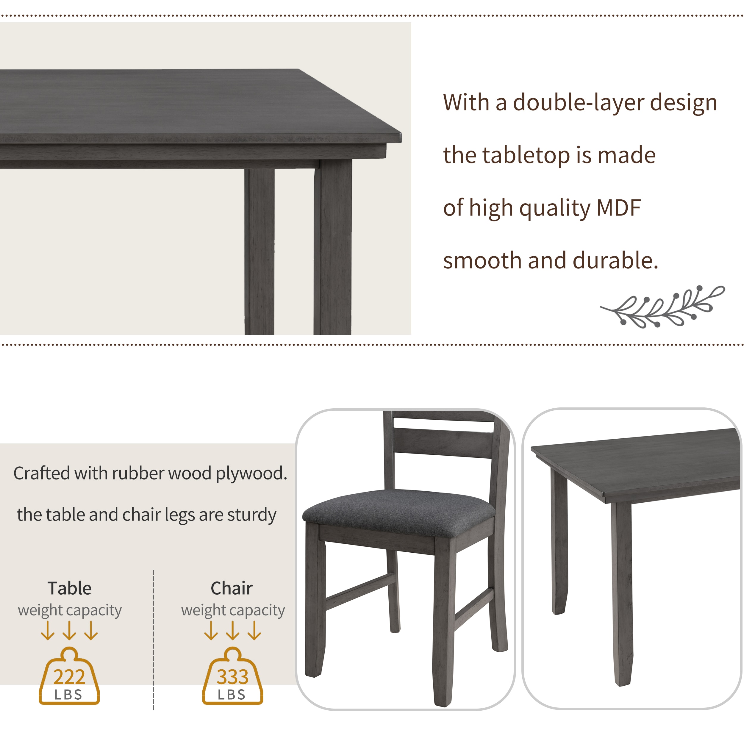 LIVIZA GIZ-TXX052GR Dining-Sets - View #4