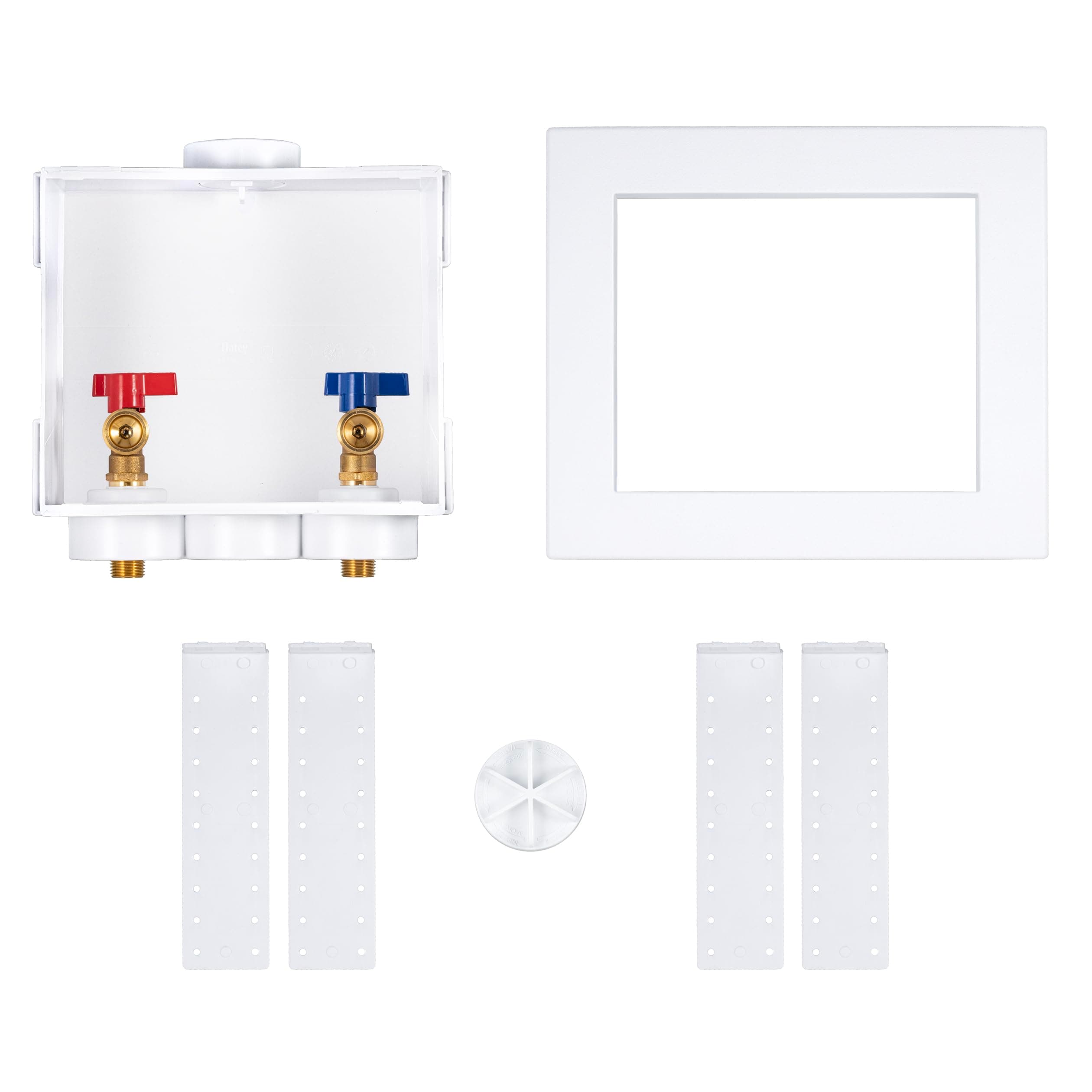 Oatey  Quadtro 38529 1/4-Turn Copper Sweat Washing Machine Outlet Box White