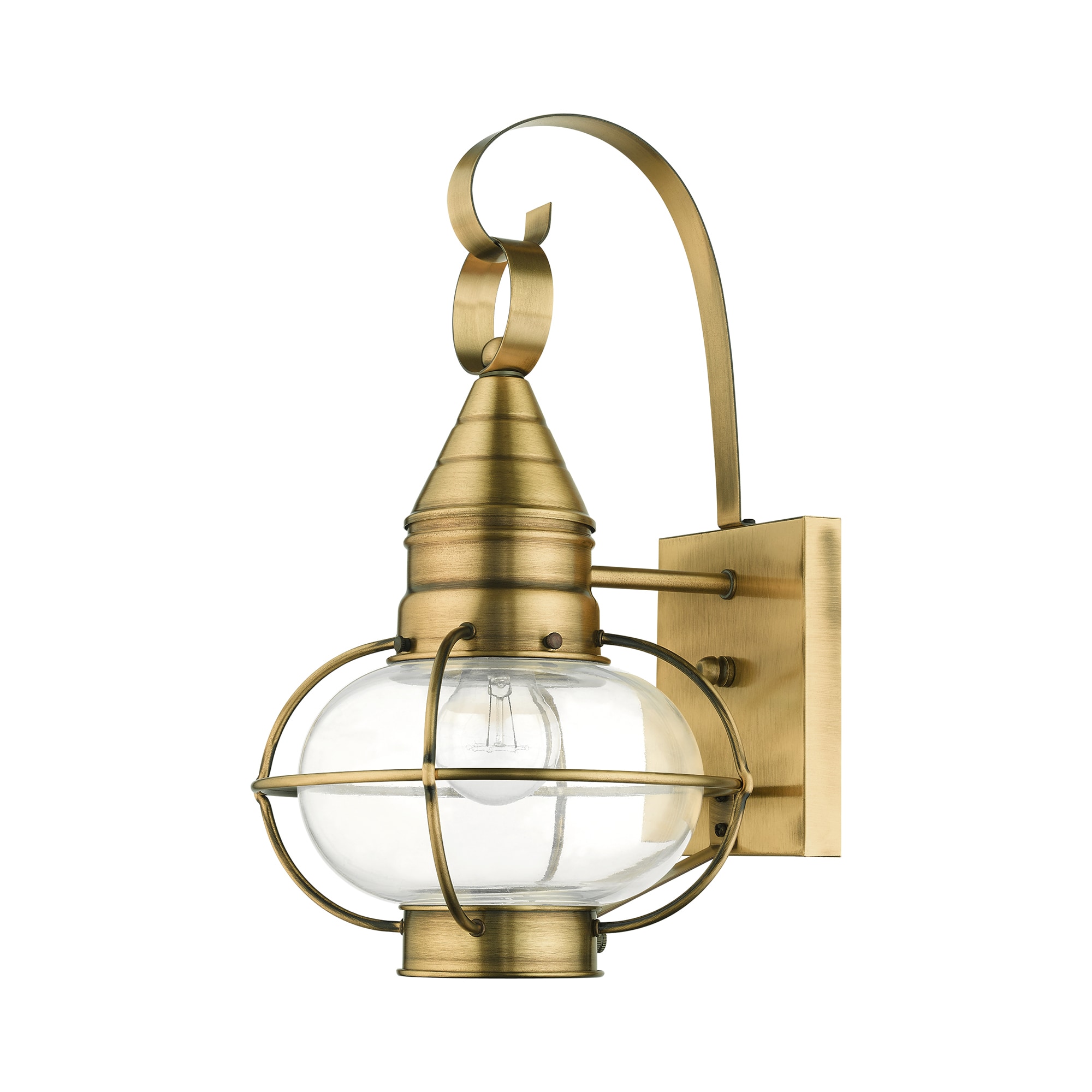 Livex Lighting Newburyport 1-Light 14.75-in H Antique Brass 