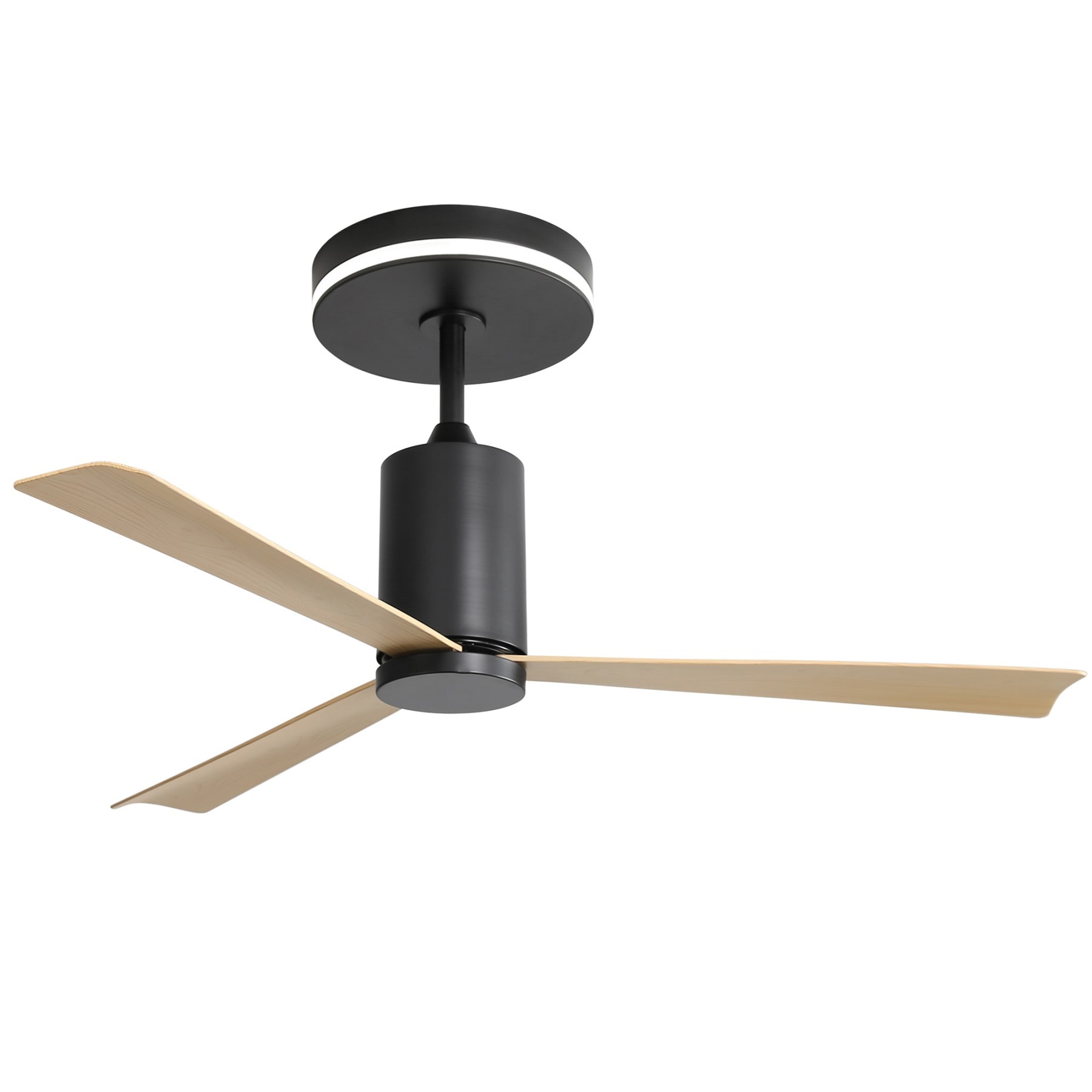 ToolCat BZ-3-63-SN 52-in Integrated LED Outdoor Black Brown with Brown Blades Ceiling Fan and Remote ( 3 -Blade )