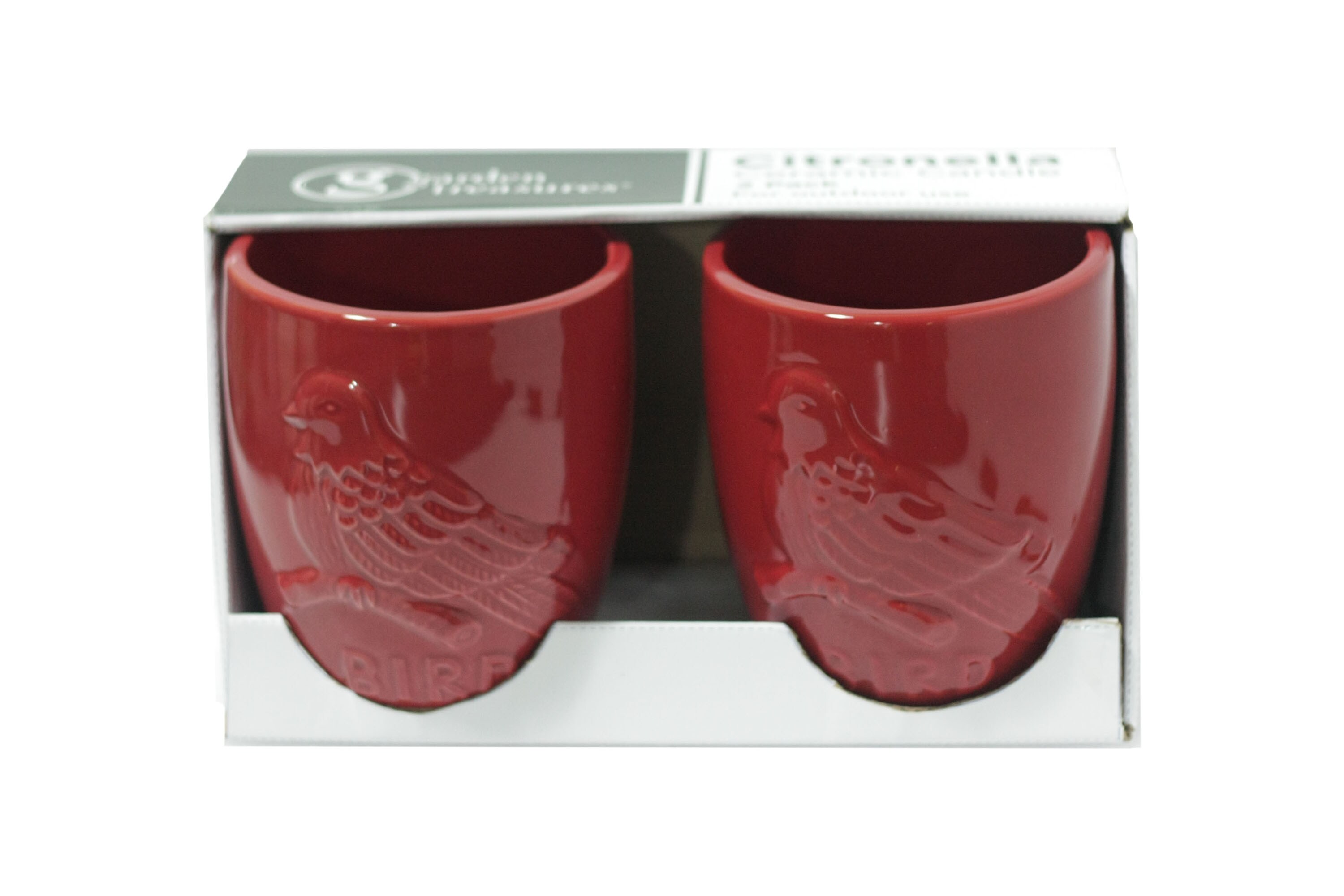 Garden Treasures 20634CE1-2 2-Pack 1-Wick Red Tabletop Citronella Candle
