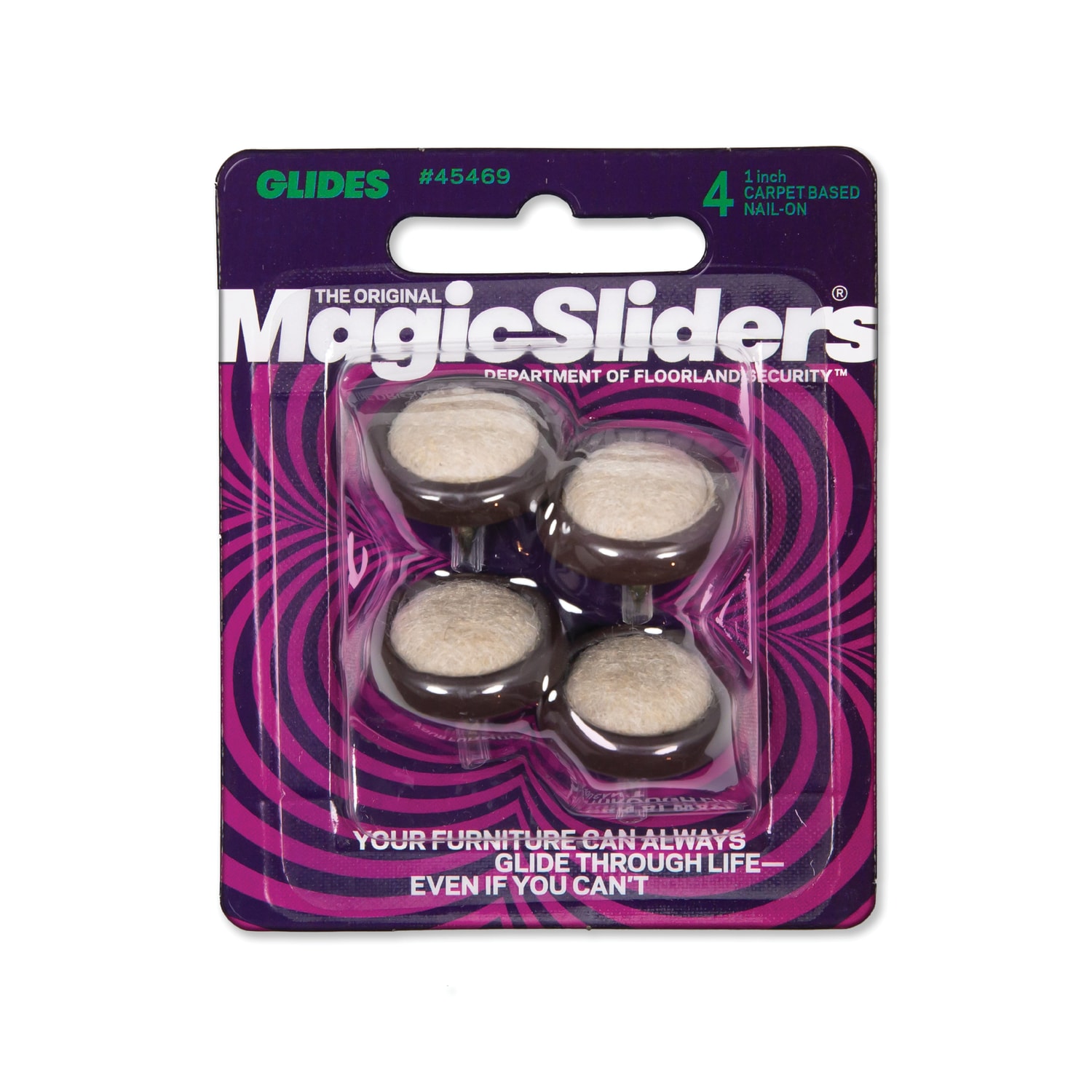 RUBY Sliders Magic Sliders Brown/Gray 1 in. Nail On Carpet/Plastic Cushioned Glide 4 pk