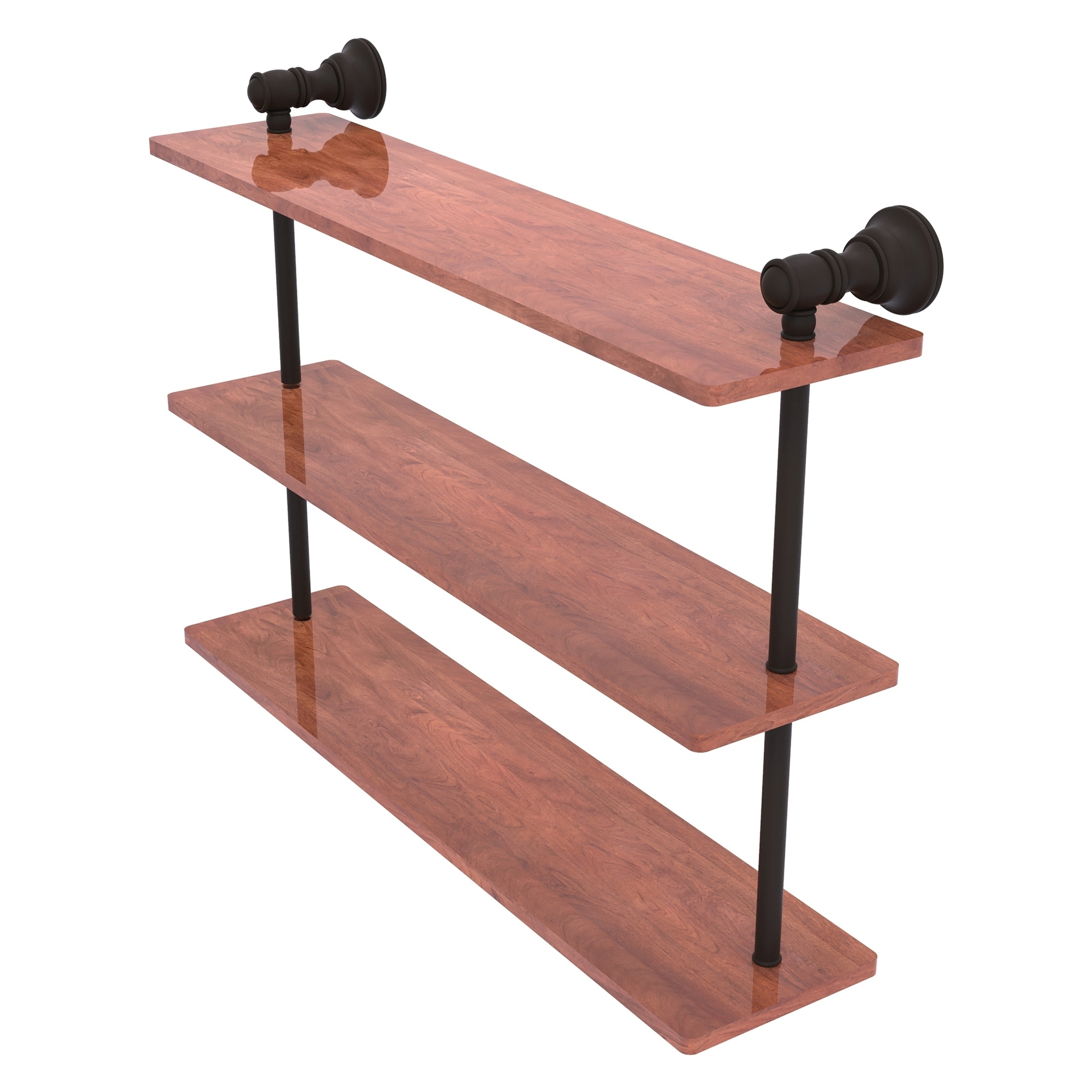 Allied Brass CL-5-22-IRW-ORB Carolina Oil Rubbed Bronze 3 -Tier Wall mount Corner Bathroom Shelf ( 22-in x 16-in x 5-in )