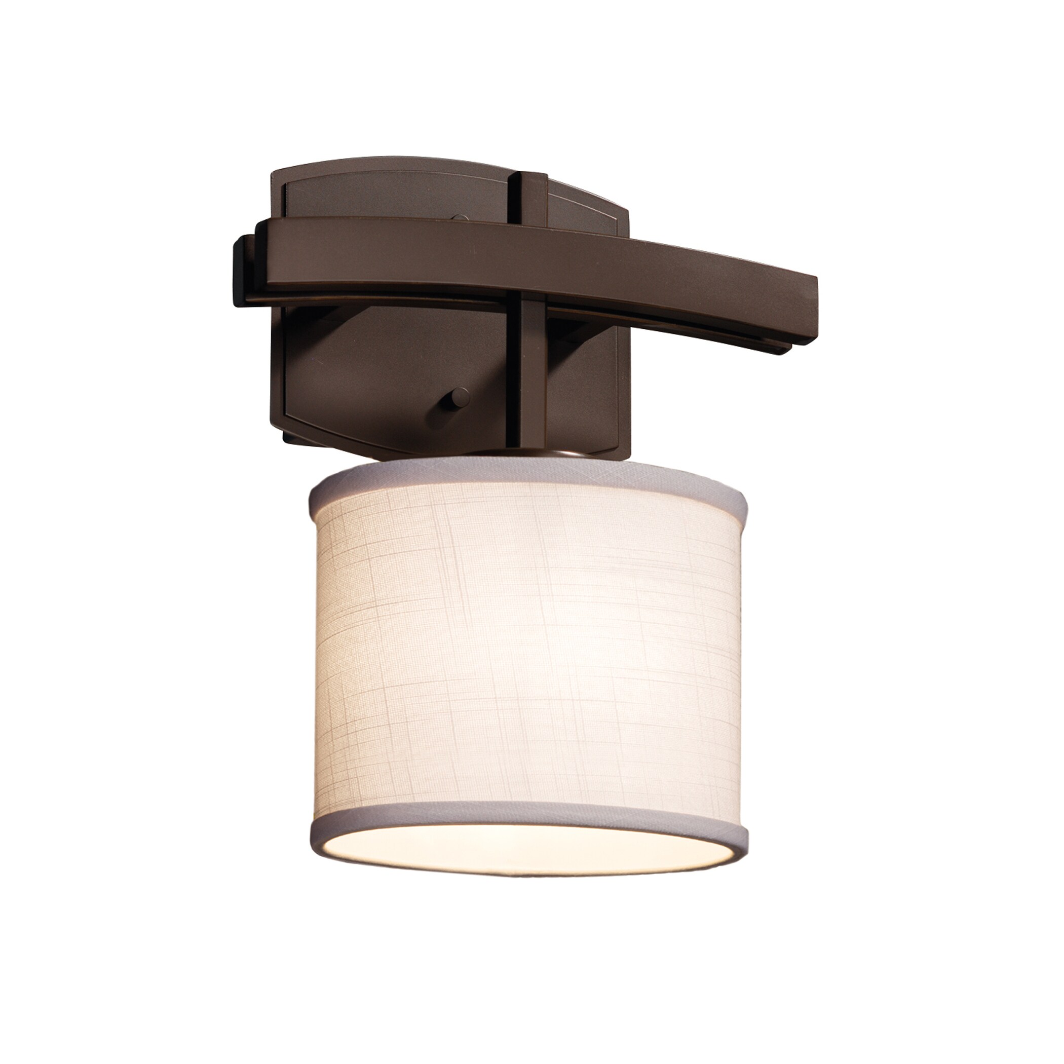 Justice Design Group FAB-8597-30-WH-DB-LD Textile 9-in W 1-Light Dark Bronze Transitional LED Wall Sconce