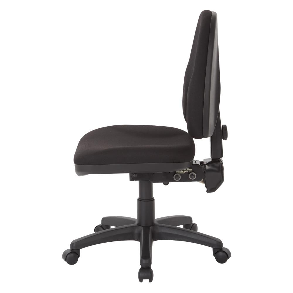 Office Star Products Work Smart Black Contemporary Ergonomic Adjustable  Height Swivel Upholstered Desk Chair in the Office Chairs department at