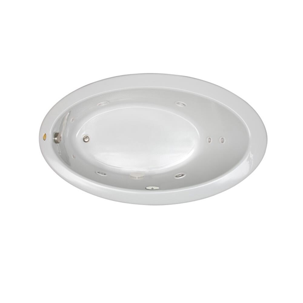 RIVA 66 in. x 38 in. Acrylic Right-Hand Drain Oval Drop-in Whirlpool Bathtub in White