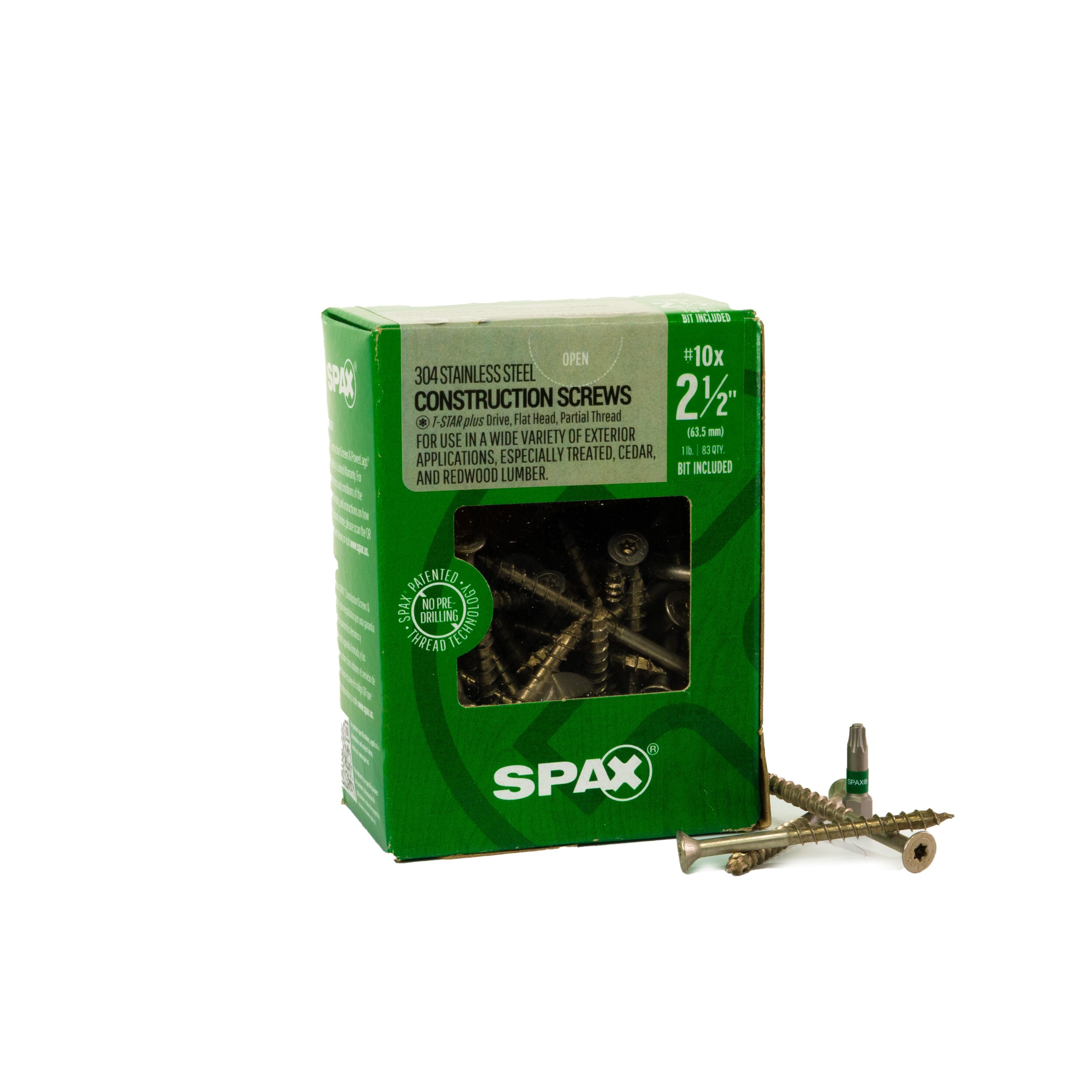 SPAX #10 x 2-1/2-in Plain Multi-Material SPAX Multi-Purpose Exterior ...