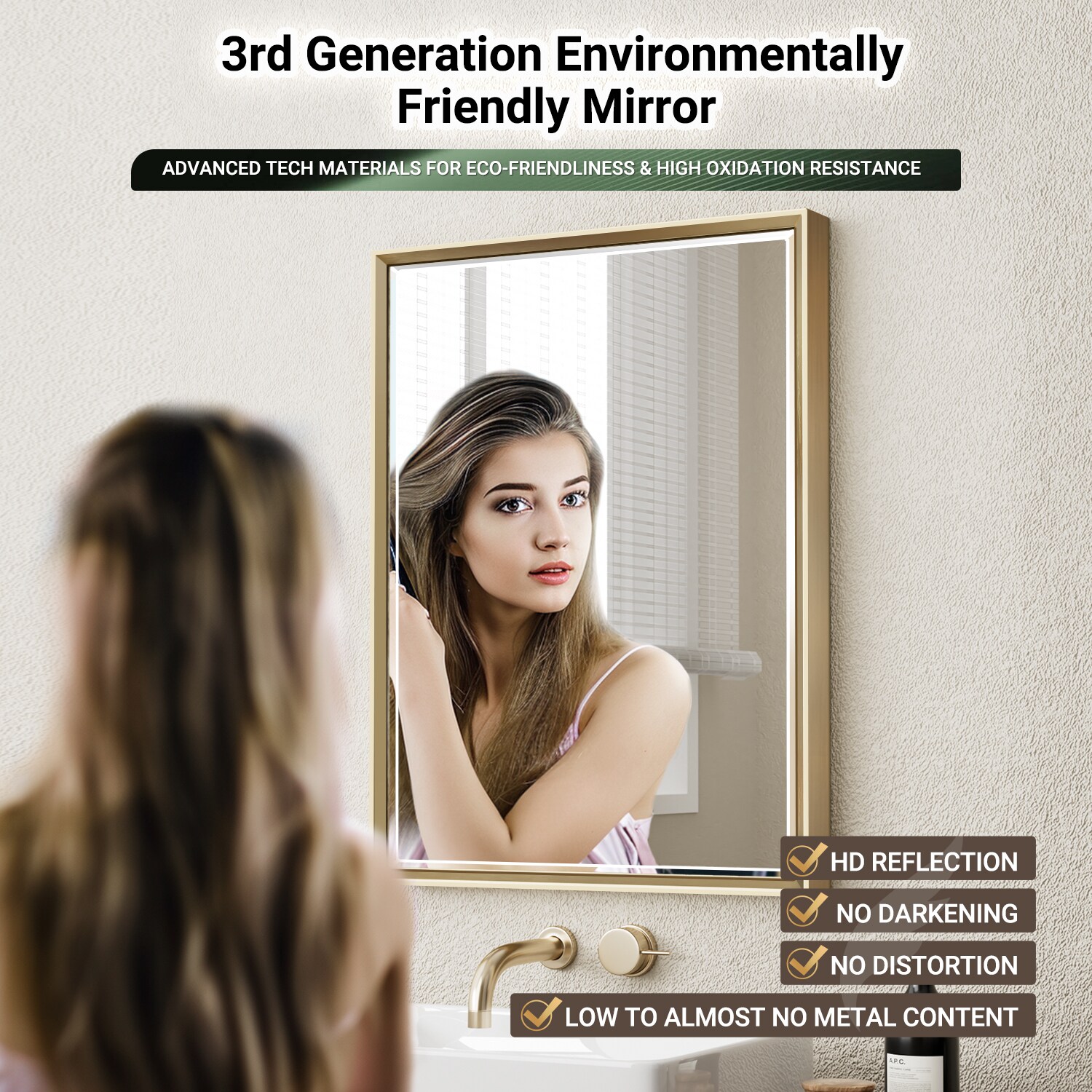 QueenFun MFMB4824GD Framed-Bath-Mirrors - View #4