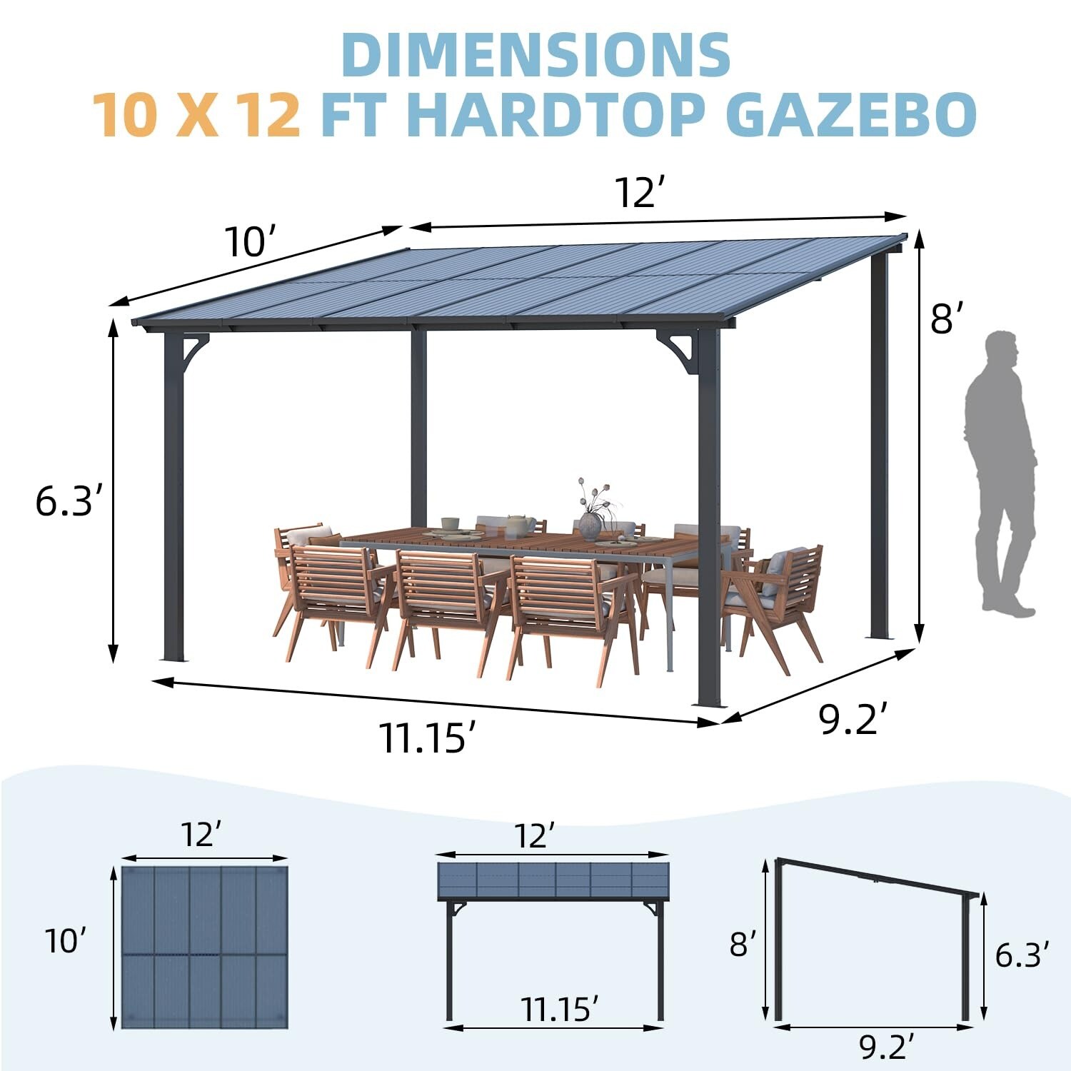 AECOJOY 16303BK-LS01 Wood-Resin-Gazebos - View #6