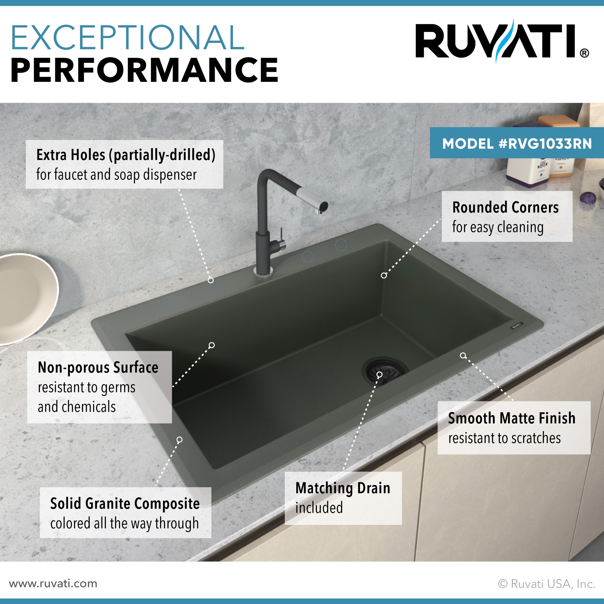 Ruvati RVG1033RN Kitchen-Sinks - View #7