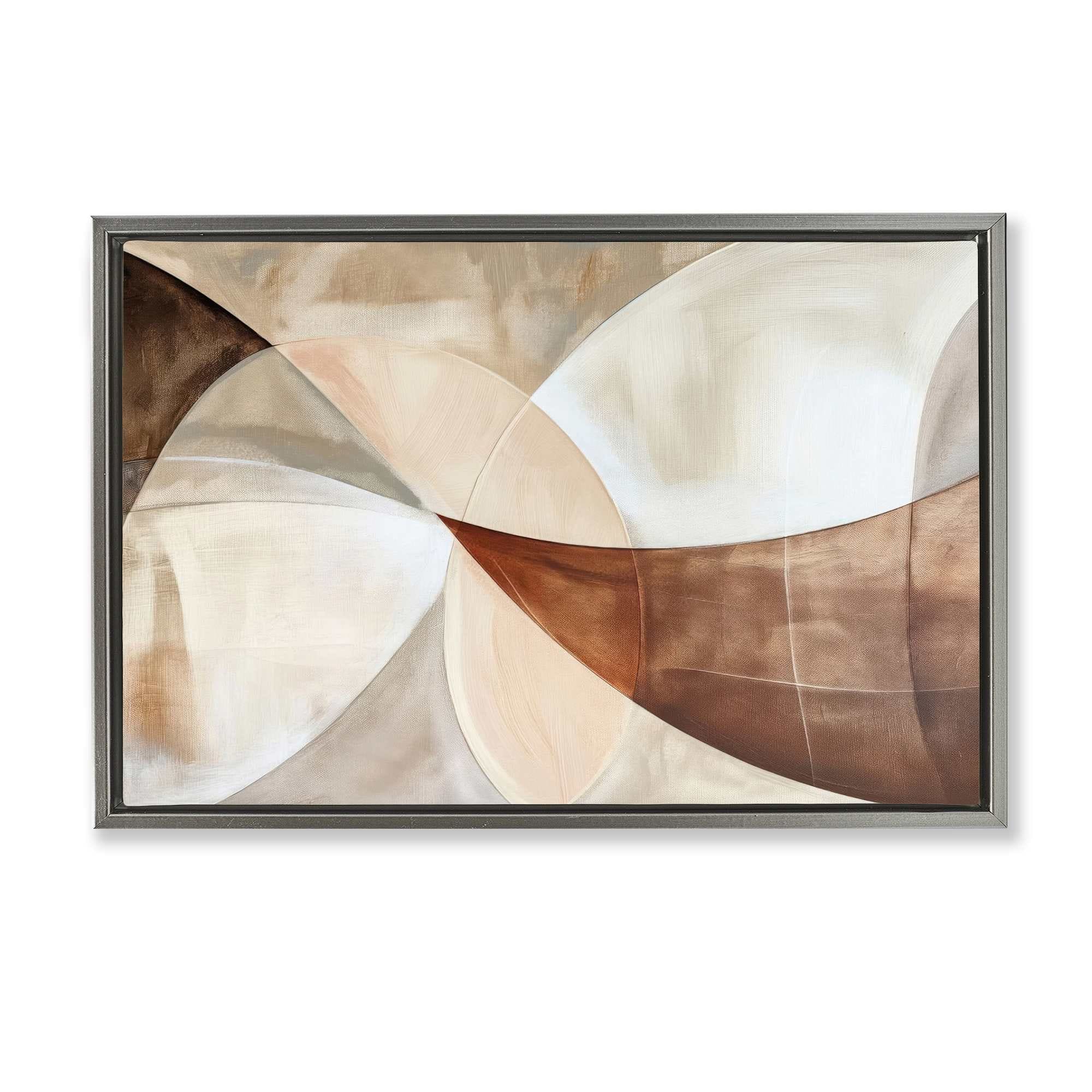 Stupell Industries BT-855-FFL-20X30 Curved Neutral Tones Abstraction Floating Frame design by LSR Creative Studio