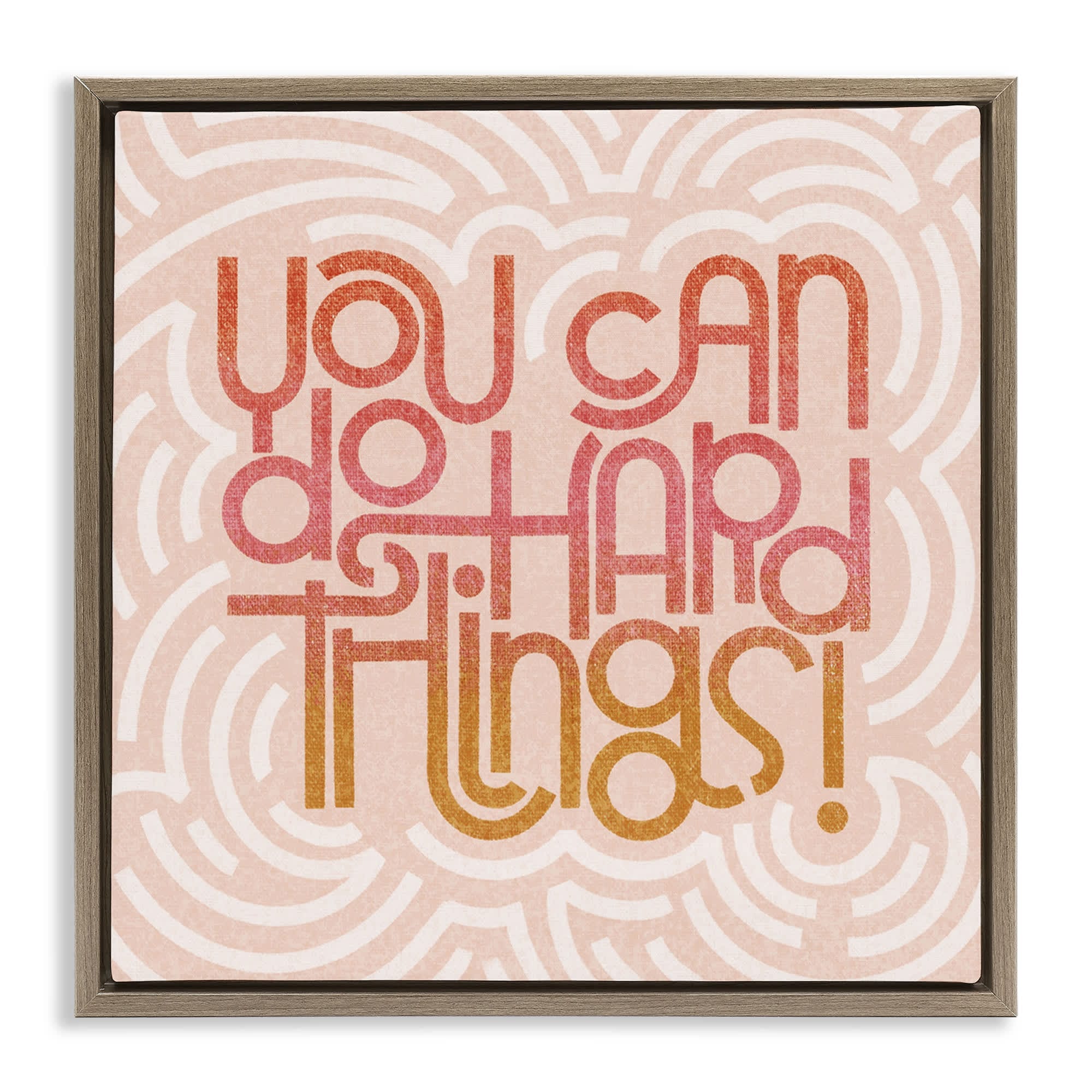 Stupell Industries BT-430-FFE-17X17 Pastel You Can Do Hard Things Floating Frame design by Sarah Hickman