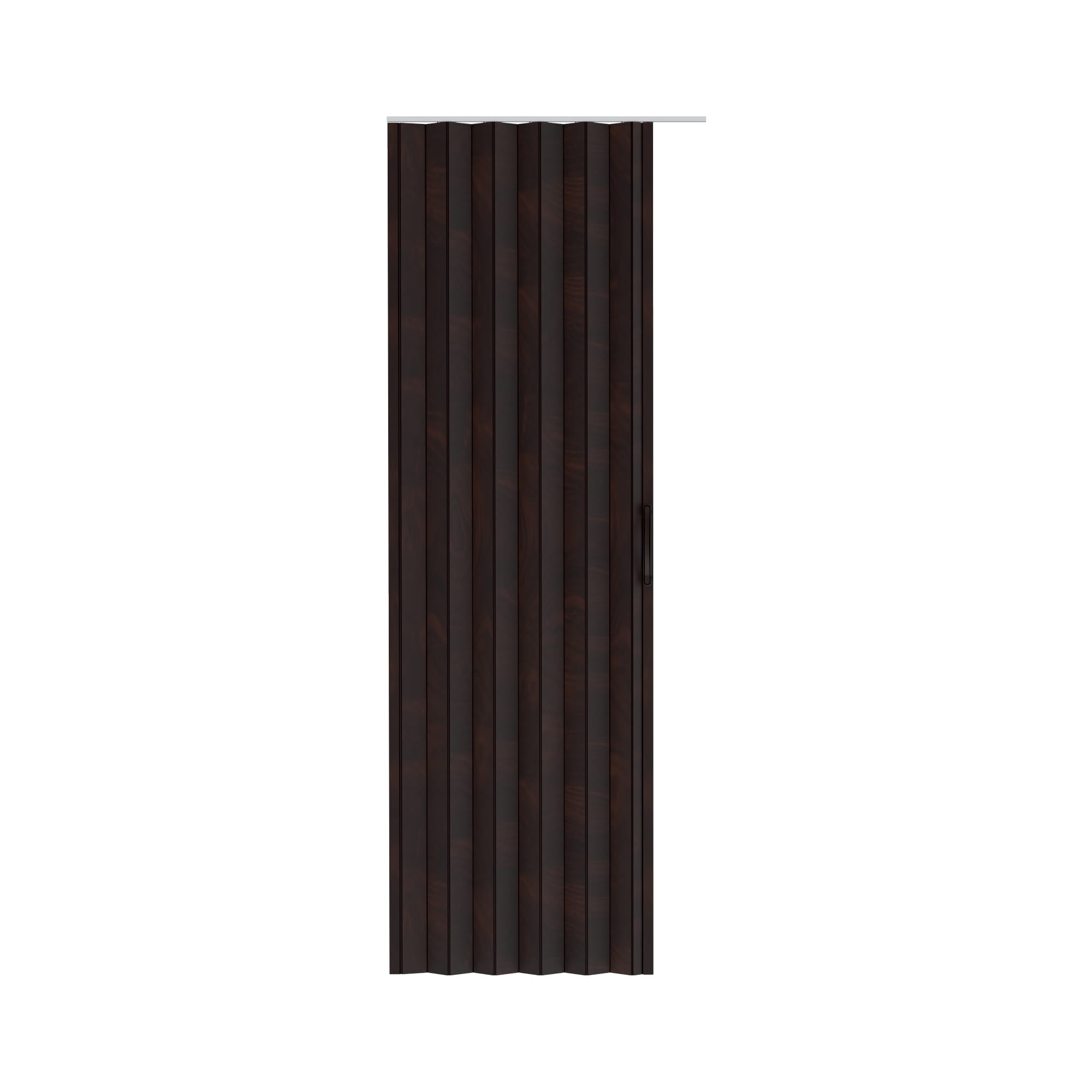 JUJUBON Accordion Door 36-in x 80-in Reversible/Universal Handing Walnut Vinyl Accordion Door ( Hardware Included ) #IN-ADFD001-WN