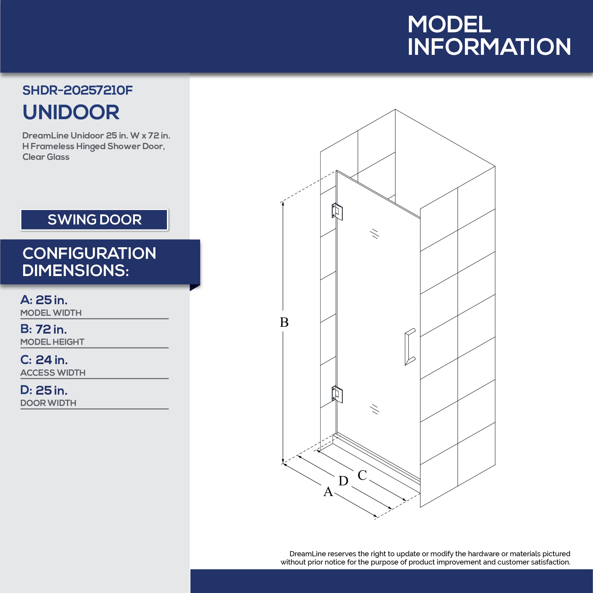 DreamLine SHDR-20257210F-01 Shower-Doors - View #8