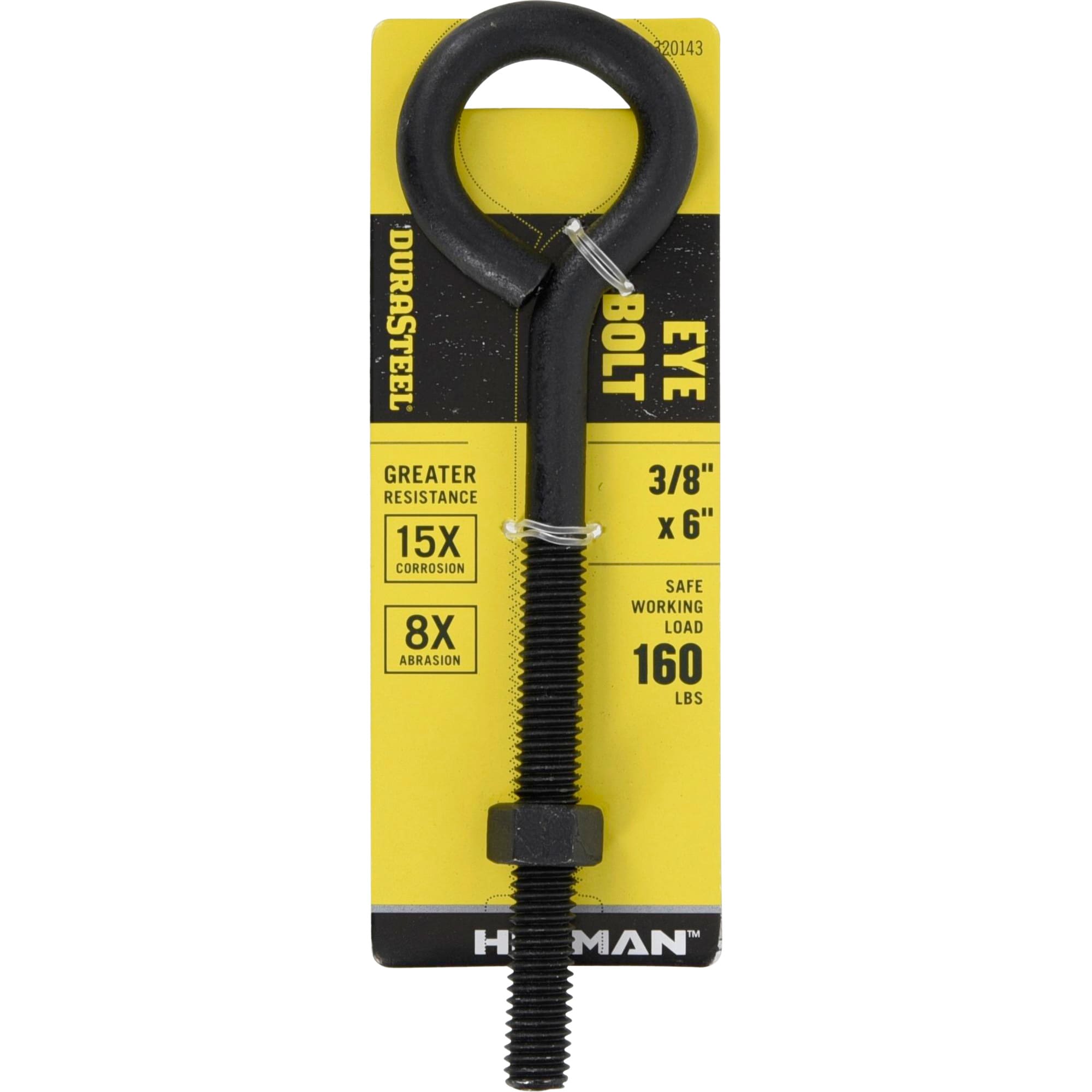 DuraSteel - 3/8-in 3/8-in x 6-in Plain Interior/Exterior Coarse Thread Eye Bolt