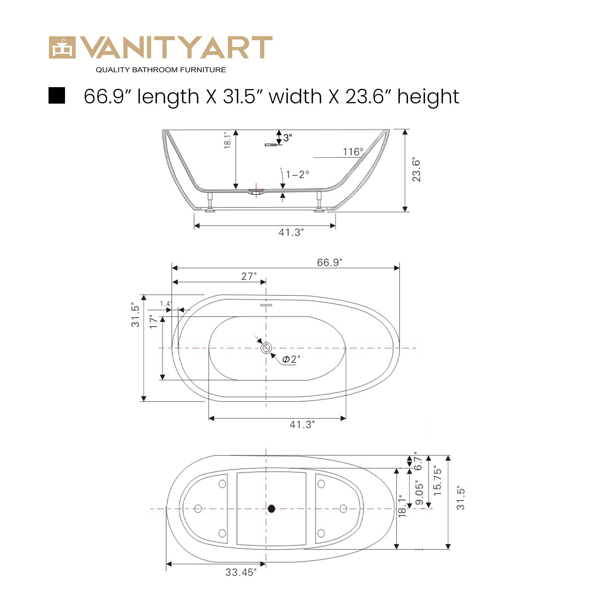 Vanity Art VA6515-L-BN bathtubs - View #10