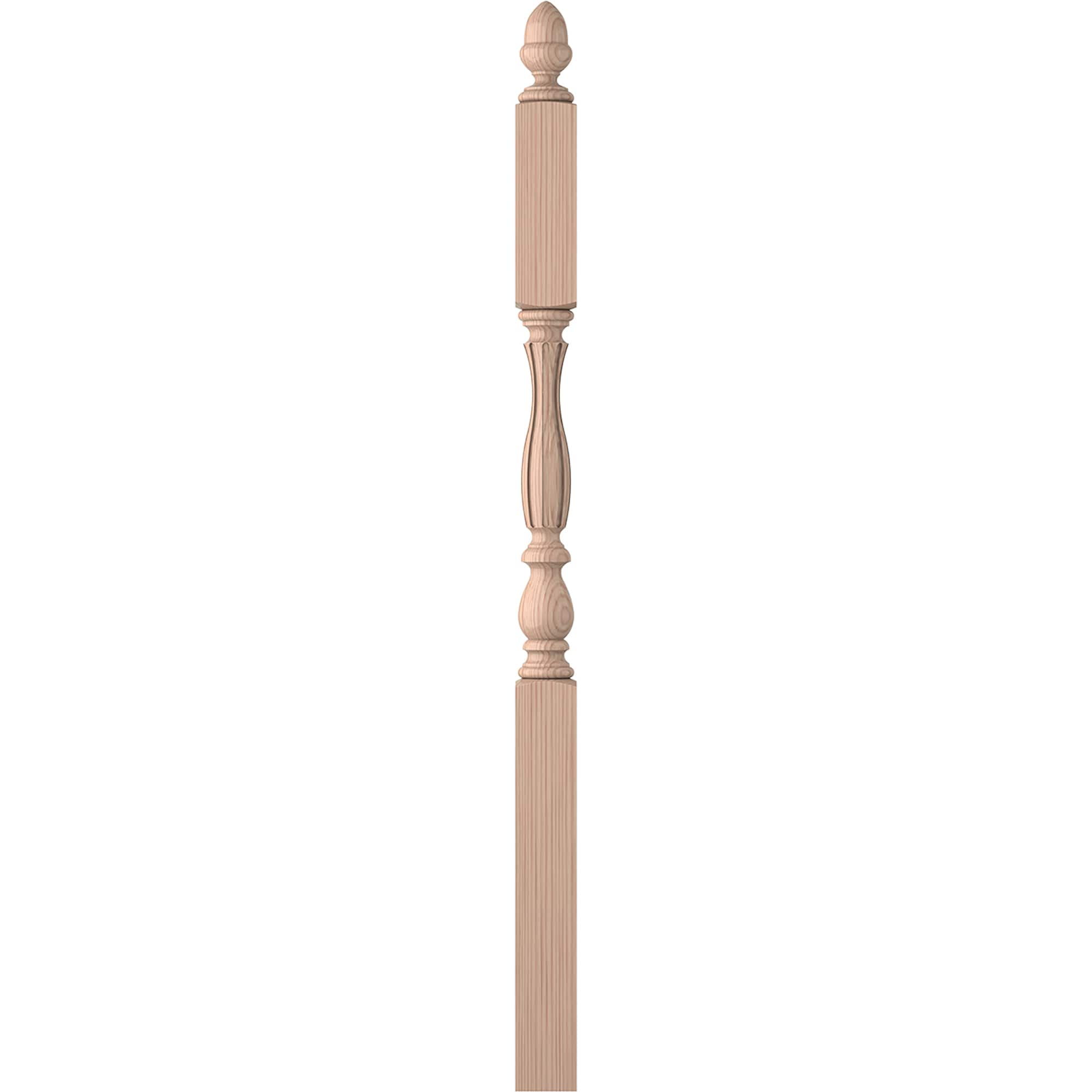 L.J. Smith Stair Systems LJF-3945-B Harbor 3.25-in x 57.6875-in Unfinished Beechwood Balcony Stair Newel Post
