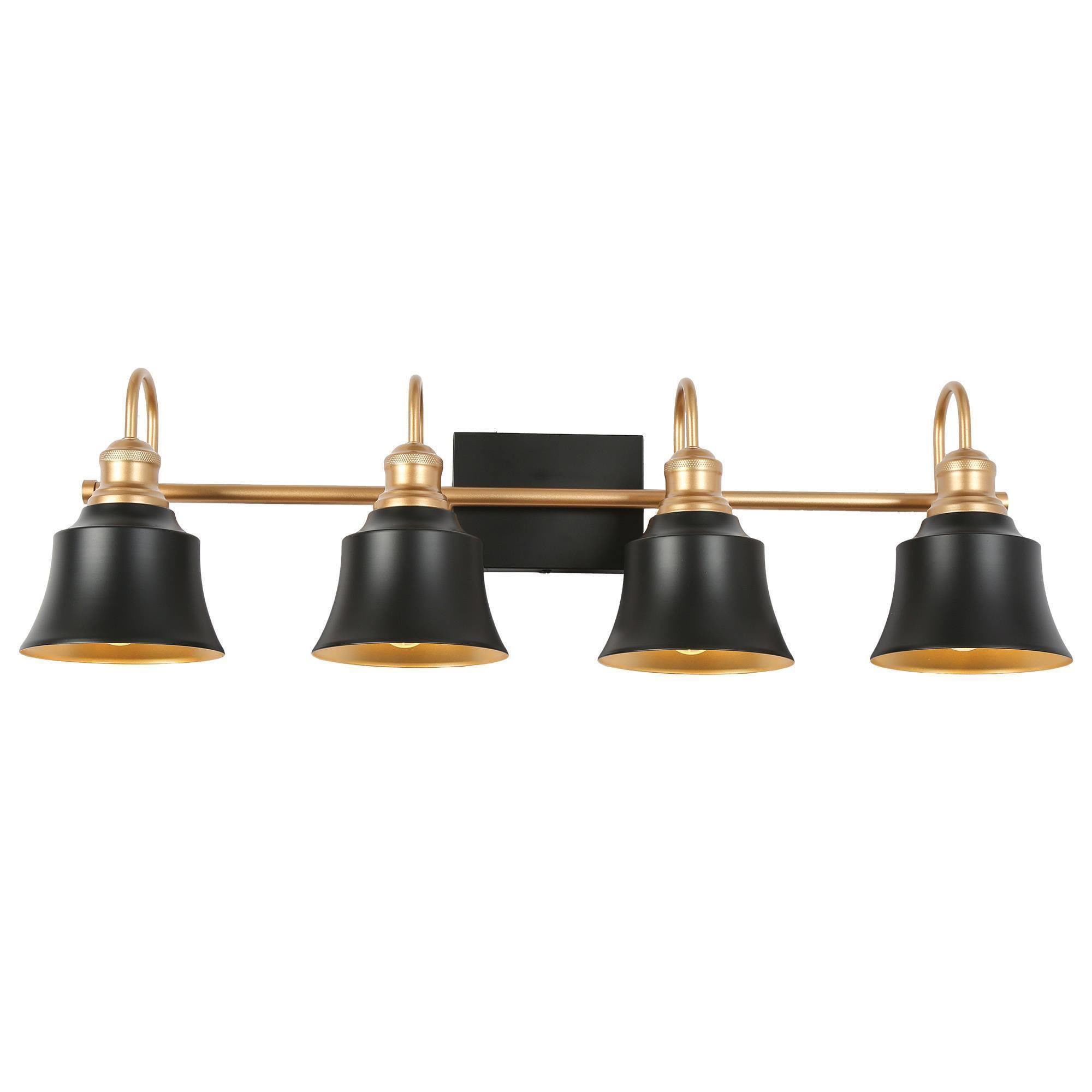 Uolfin 31-in 4-Light Matte Black LED Modern/Contemporary Vanity Light ...