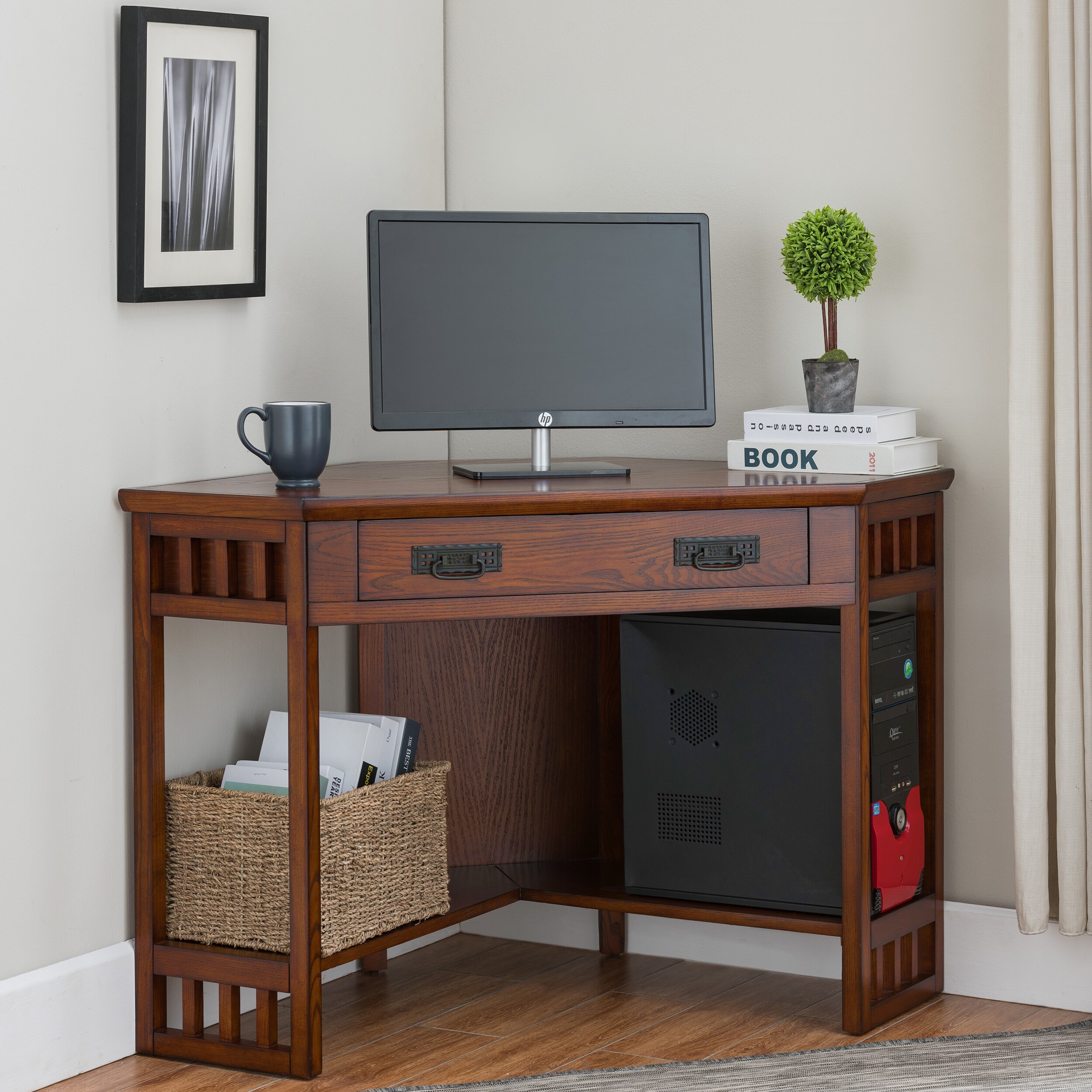 small corner desk with file drawer