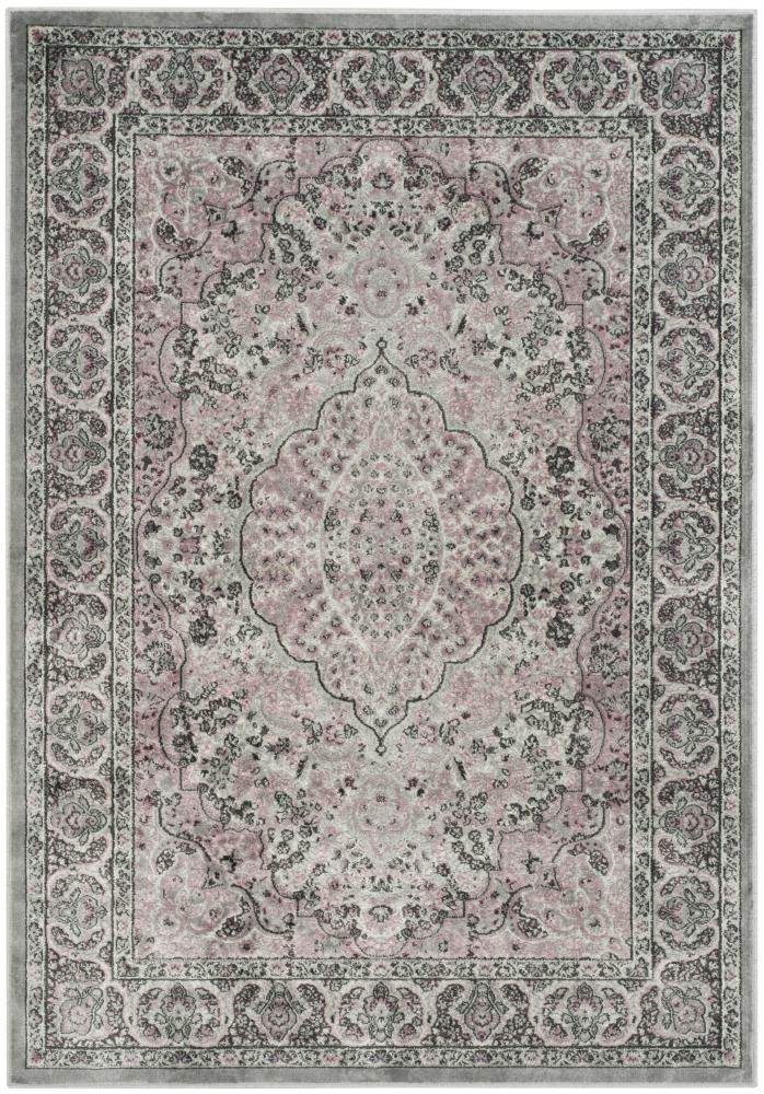 Safavieh PAR169-2710-4 Paradise Callia 4 x 6 (ft) Loomed Synthetic Light Gray/Fuchsia Rectangular Indoor Floral/Botanical Oriental Area rug