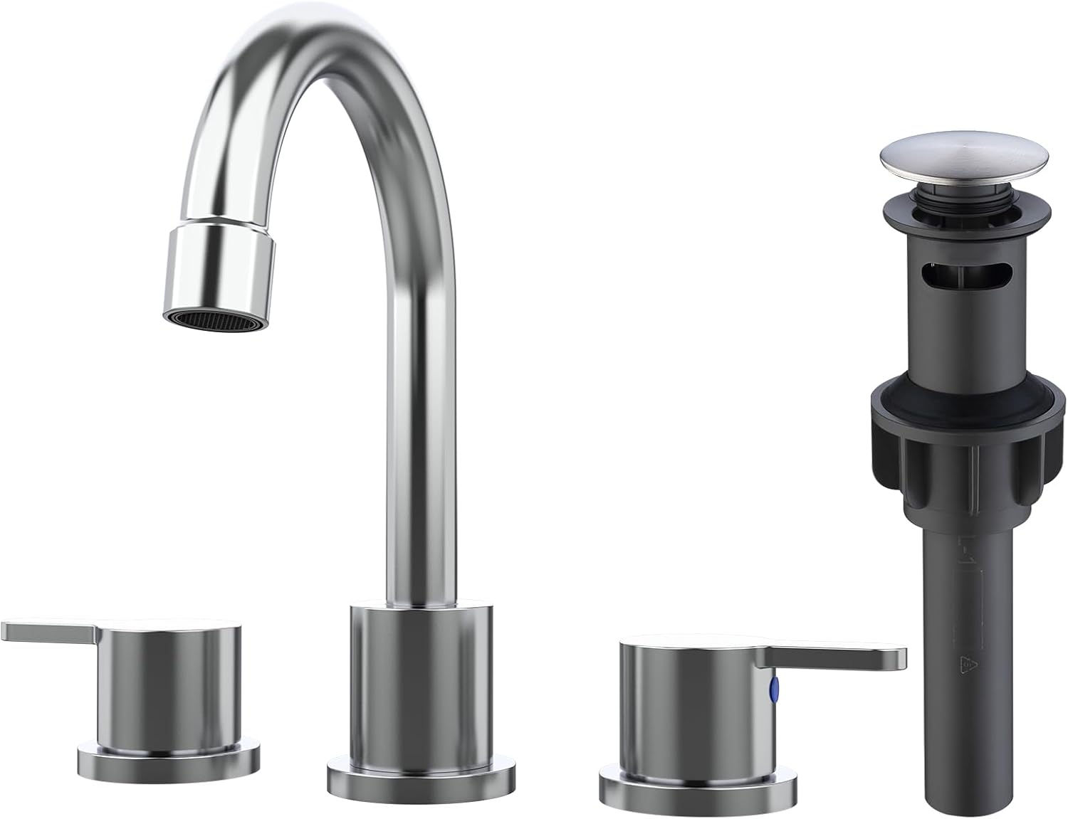 Vanityfus Widespread Bathroom Sink Faucet Chrome 2 Handle 8 inch Lavatory Faucet 3 Hole with Pop Up Drain Assembly