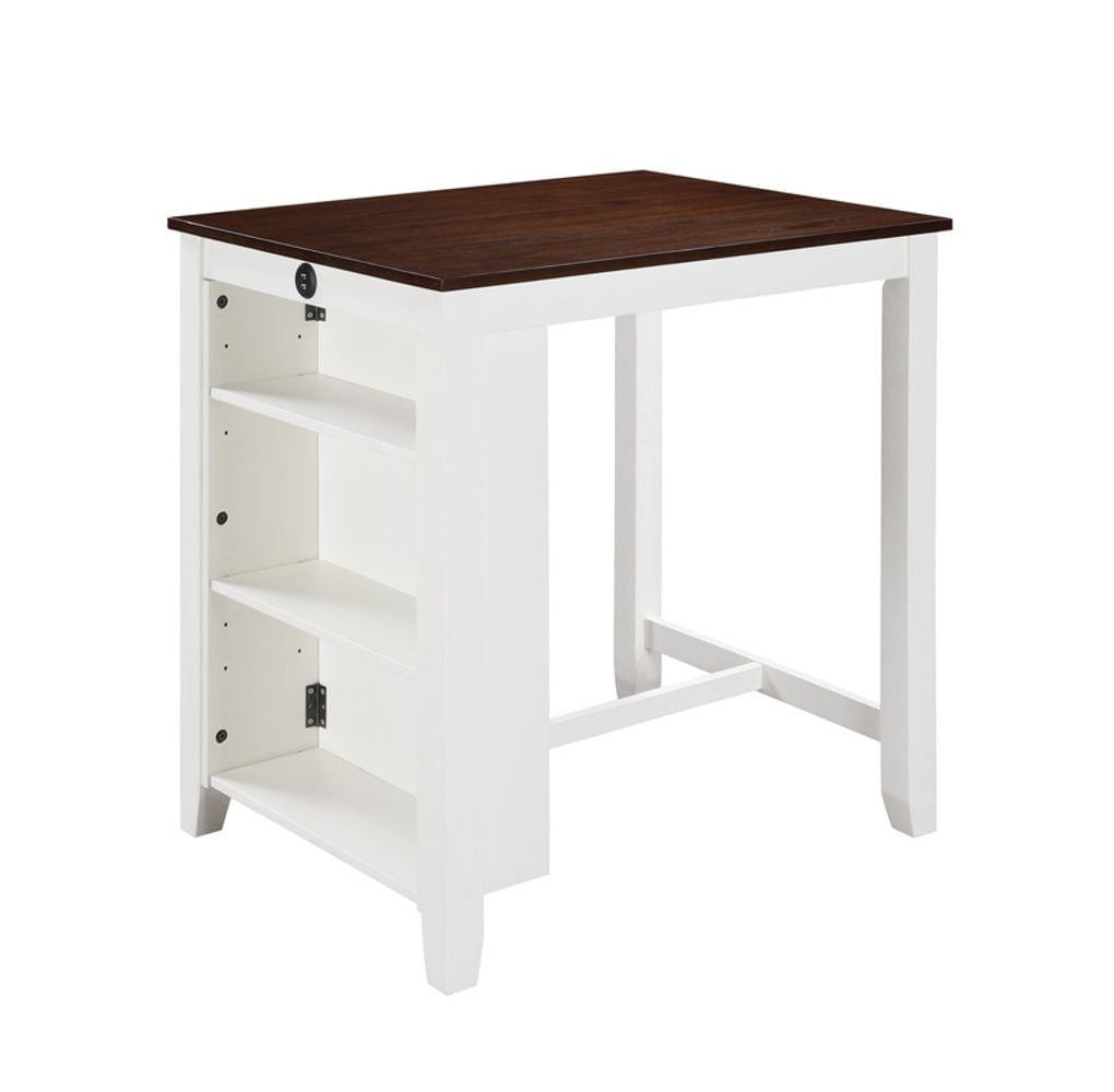 Blisstyle - Gregorio 36 Inch White Finish Small Space Counter Height Dining Table with Usb Chargi...