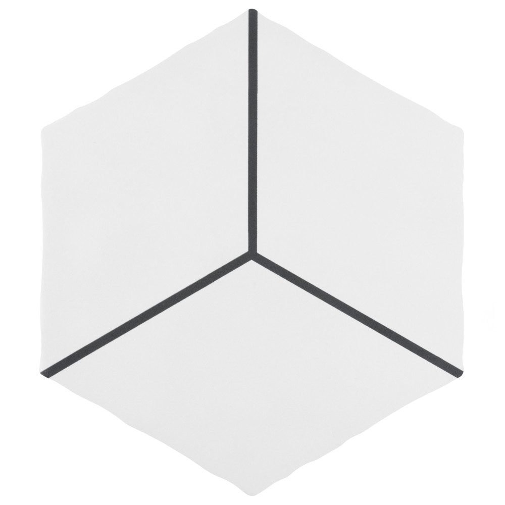 Affinity Tile FHGPXROWT Palm Rombo Hex White 6-in x 7-in Matte Porcelain Stone Look Tile (2.86-sq. ft/ Carton)