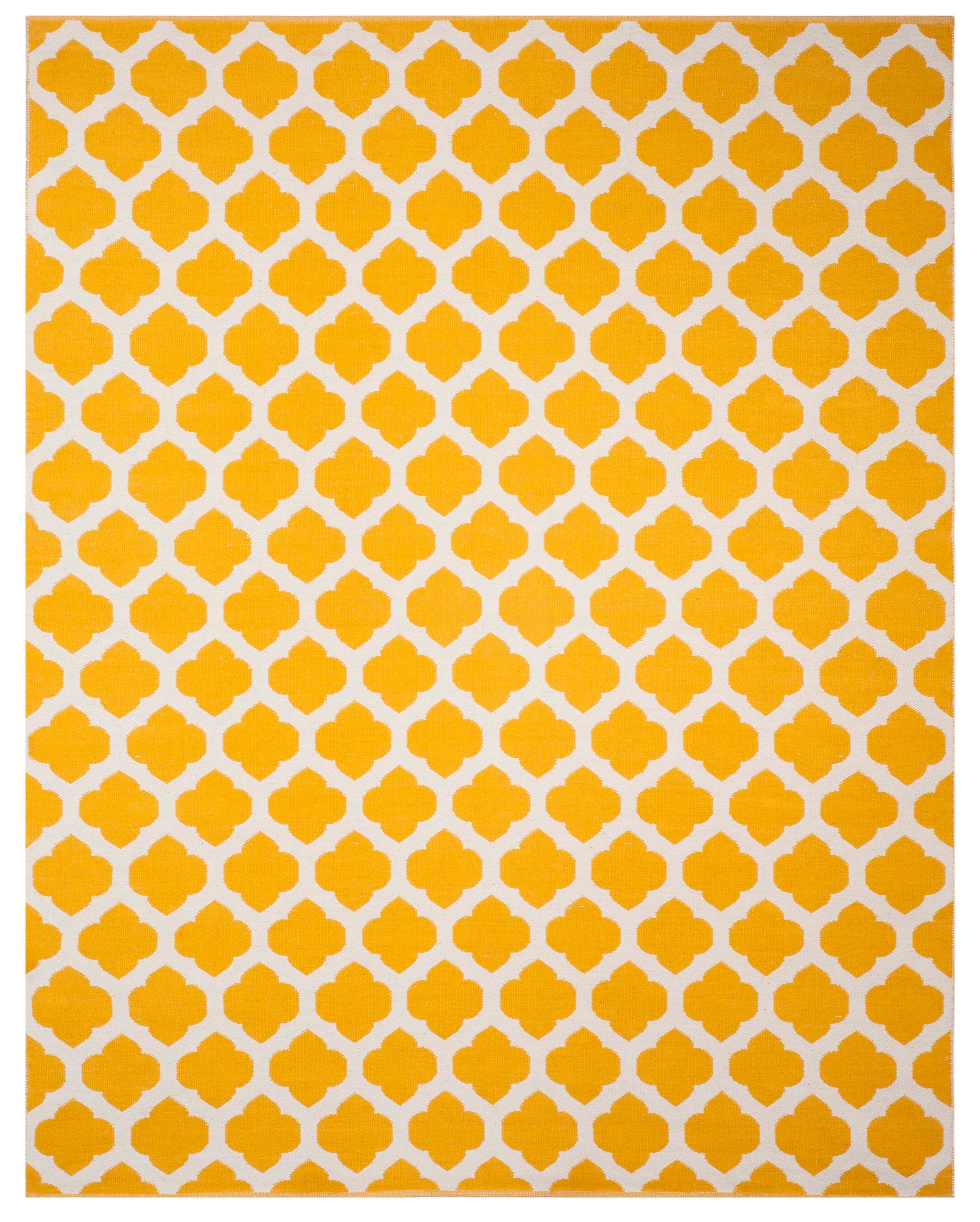 Safavieh MTK723J-8 Montauk Salvo 8 x 10 (ft) Cotton Yellow/Ivory Rectangular Indoor Trellis Coastal Area rug