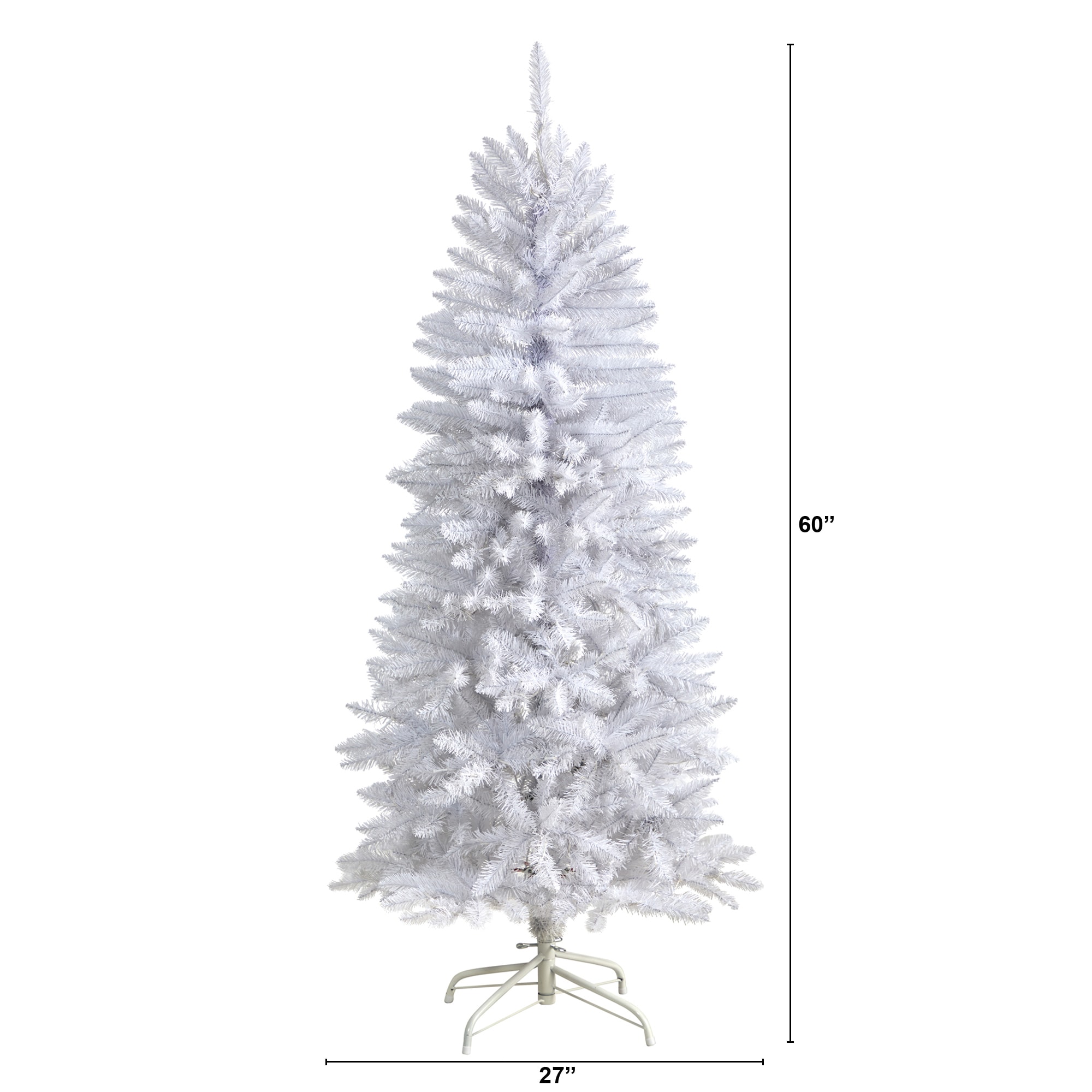 Nearly Natural 5-ft Artificial Tree White Artificial Christmas Tree in ...