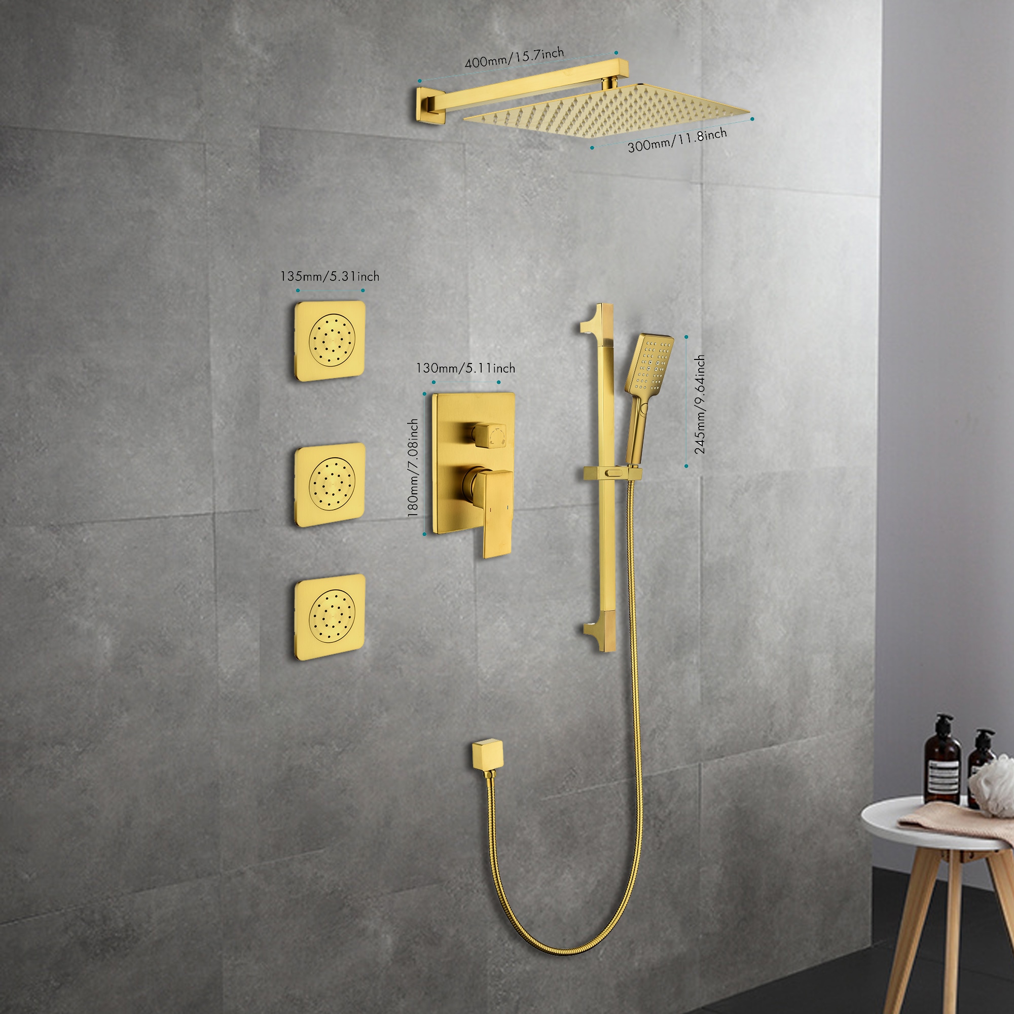 Tahanbath MT2-105126 Showerhead-Bar-Panels - View #2
