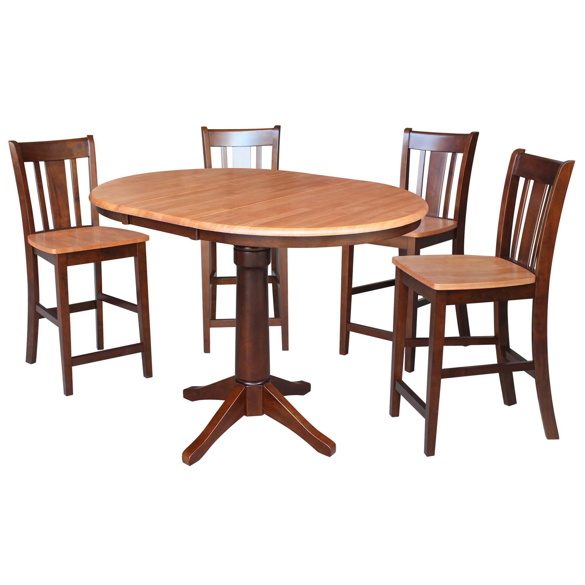 International Concepts K58-36RXT-27B-S102-4 Cinnamon/espresso Traditional Dining Room Set with Round Table ( Seats 4 )