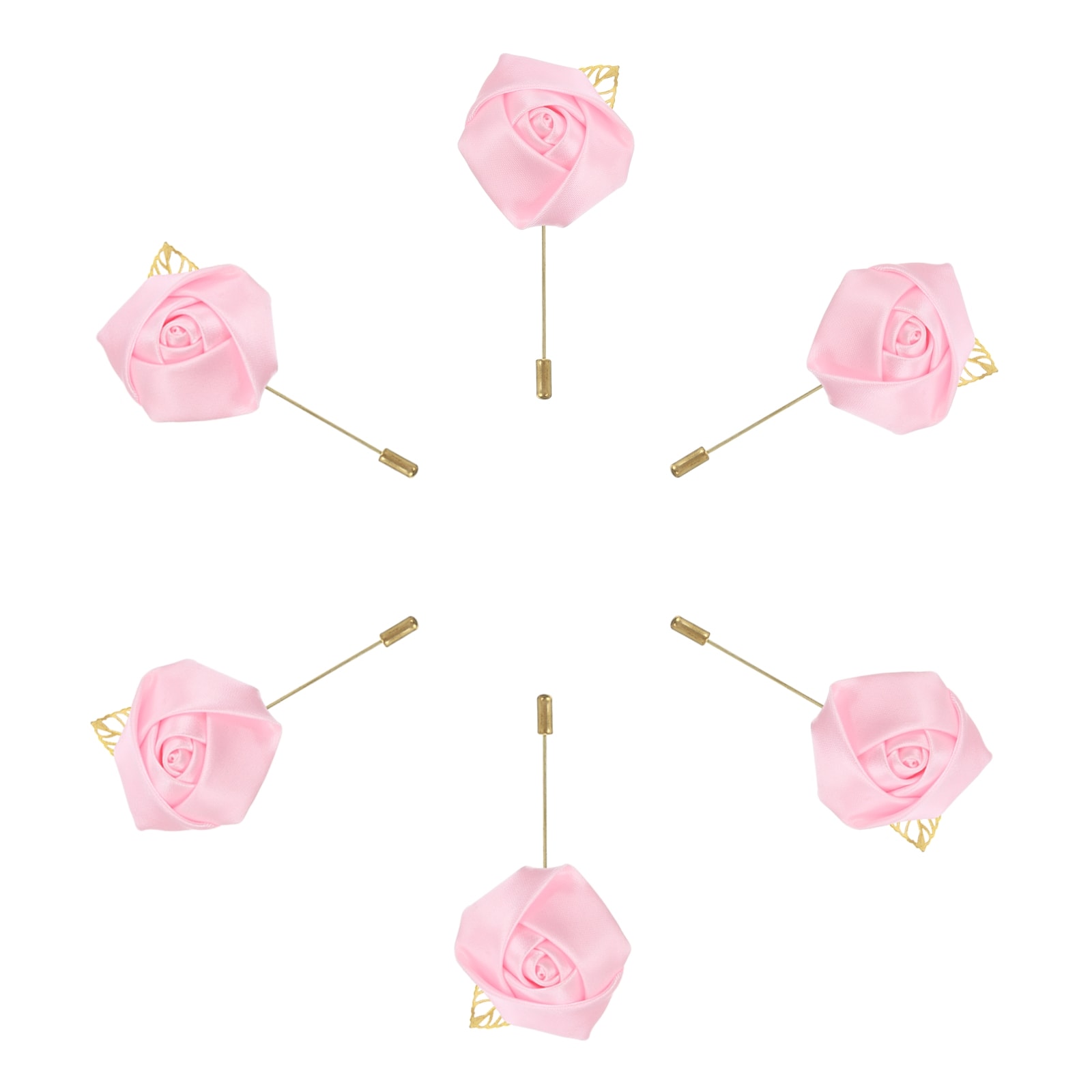 Unique Bargains 6pcs Groom Boutonnieres Rose Boutonnieres Pins for Men ...