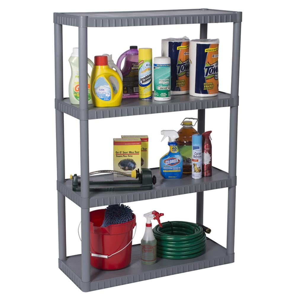 Project Source Plastic 4-Tier Utility Shelving Unit (34.75-in W x