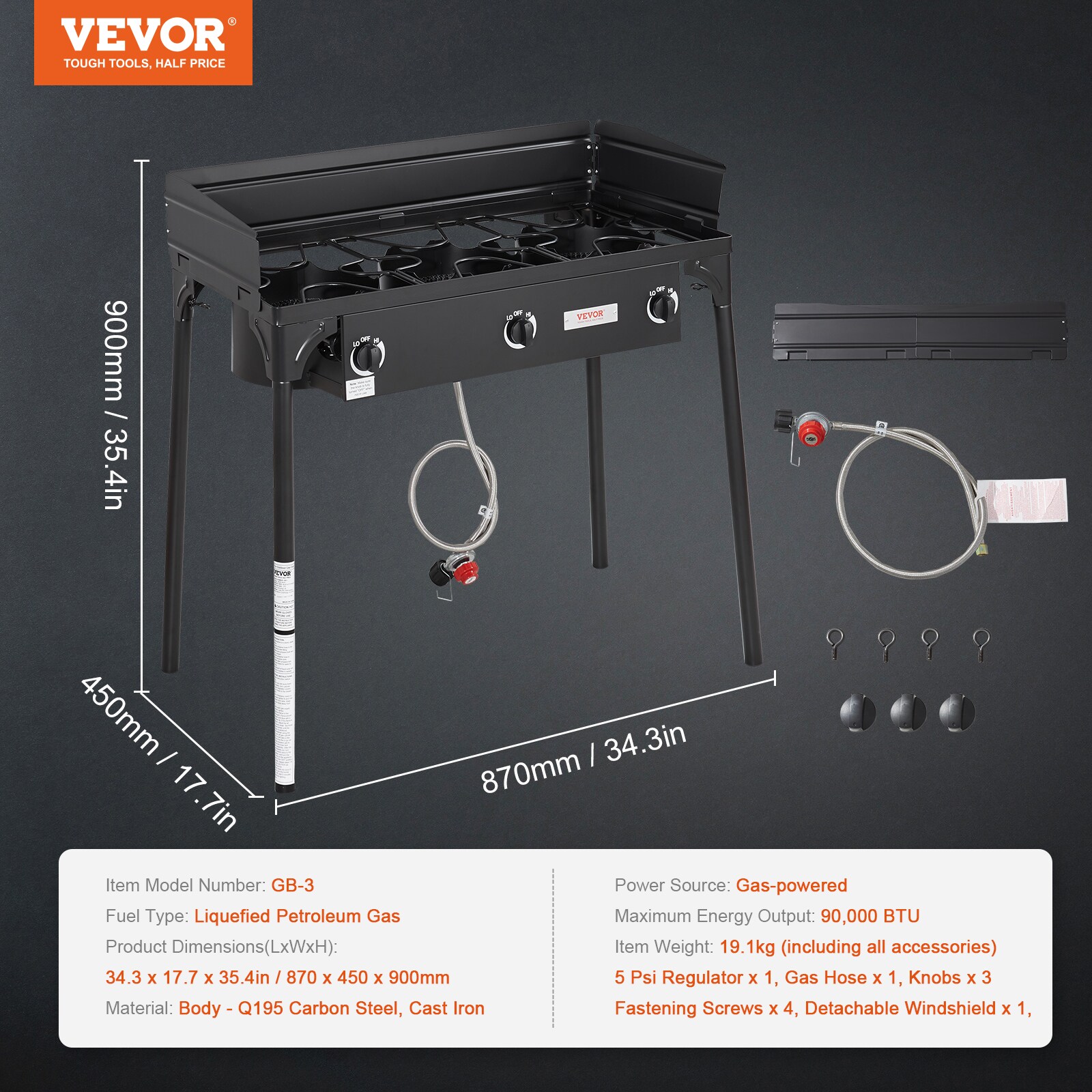 VEVOR HWRQL60000BTUO4XSV0 Outdoor-Burners-Stoves - View #8
