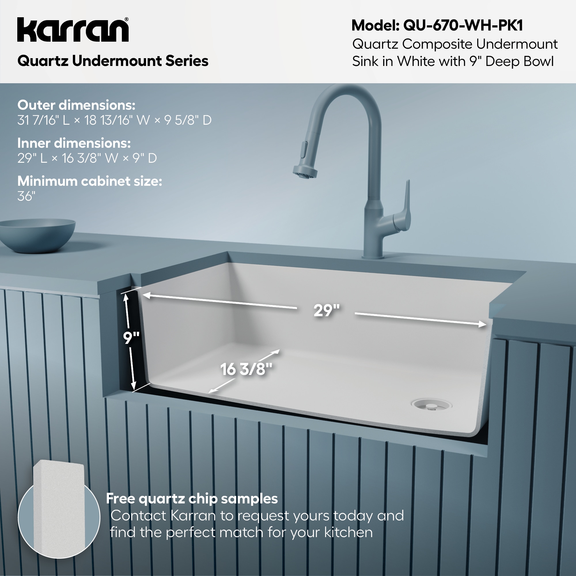 Karran QU-670-WH-PK1 Kitchen-Sinks - View #7