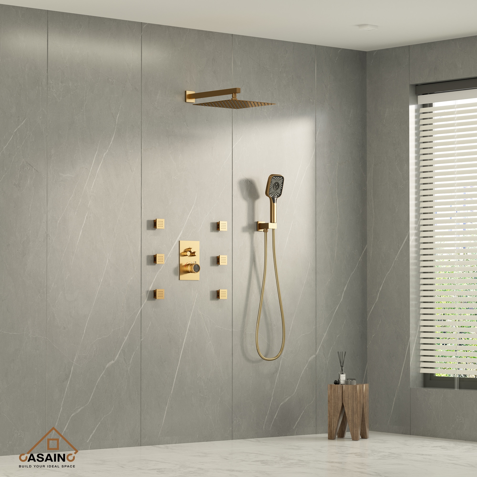 CASAINC CS6219-12BG Showerhead-Bar-Panels - View #4