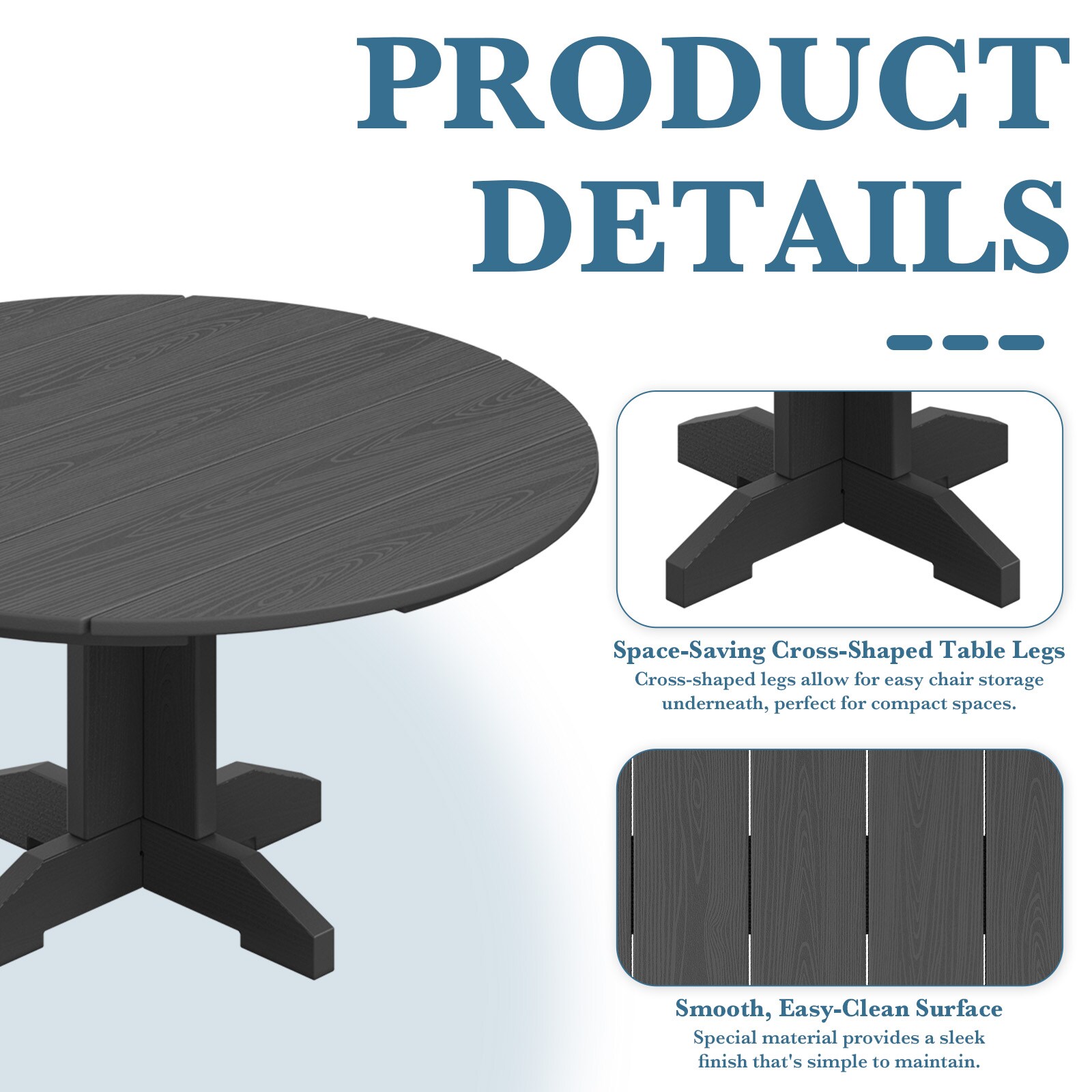 VOUA TPHJ-GY Patio-Tables - View #5