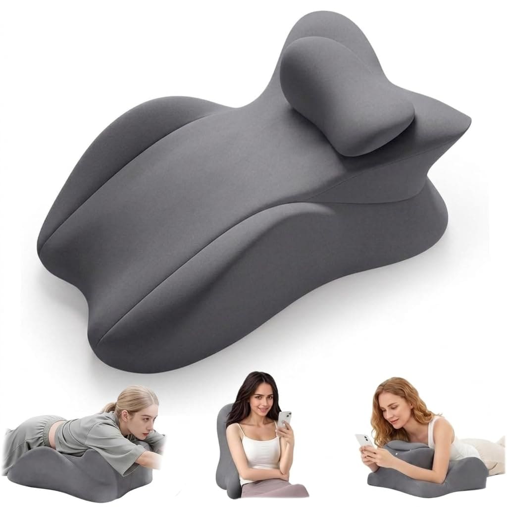 PIGFDK Gray Memory Foam Wedge Positioning Cushion 4 in 1 Support High Density Ergonomic Non Slip Washable Cover