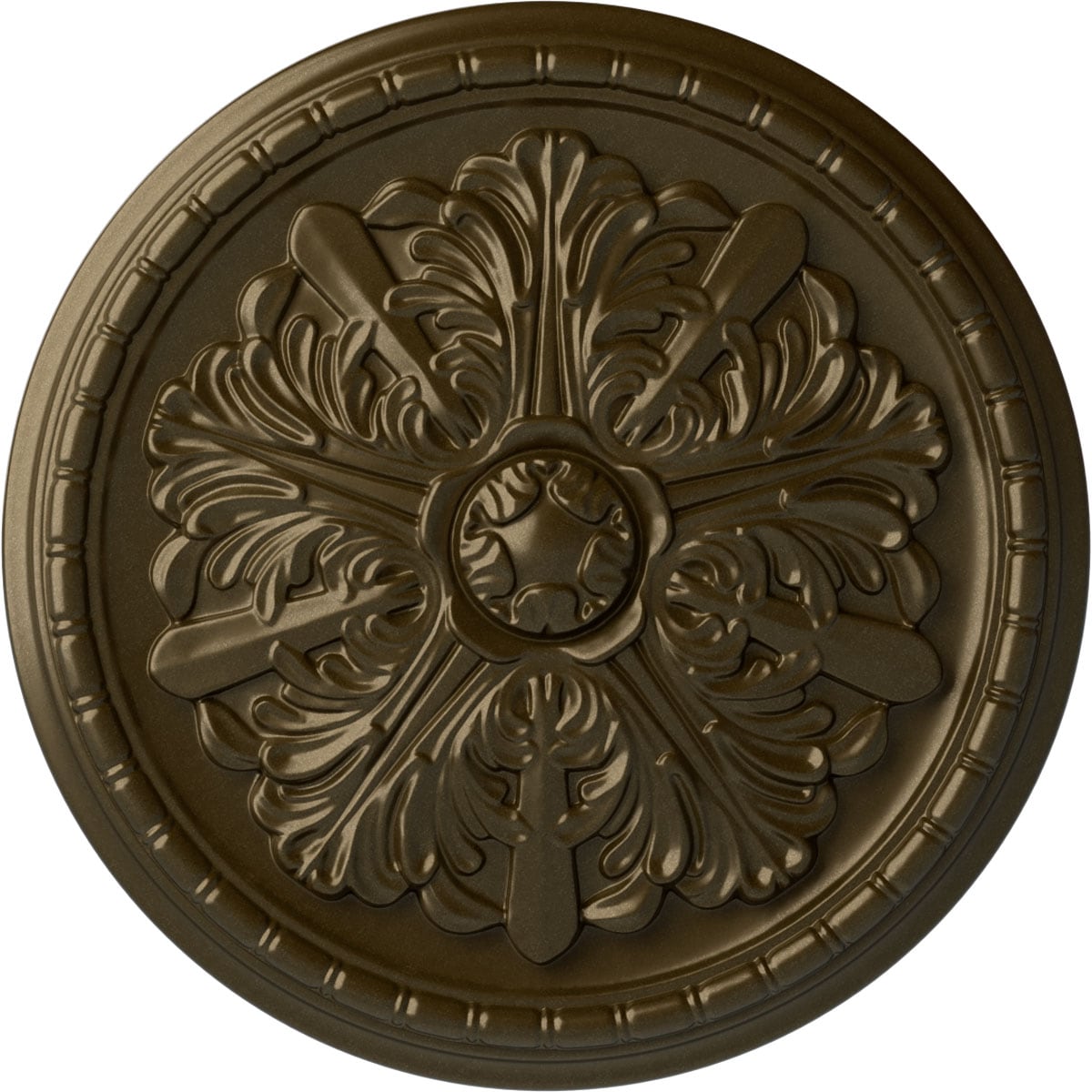 Ekena Millwork CM17WABRS Washington 17.125-in W x 17.125-in L Painted Brass Polyurethane Whole Ceiling Medallion