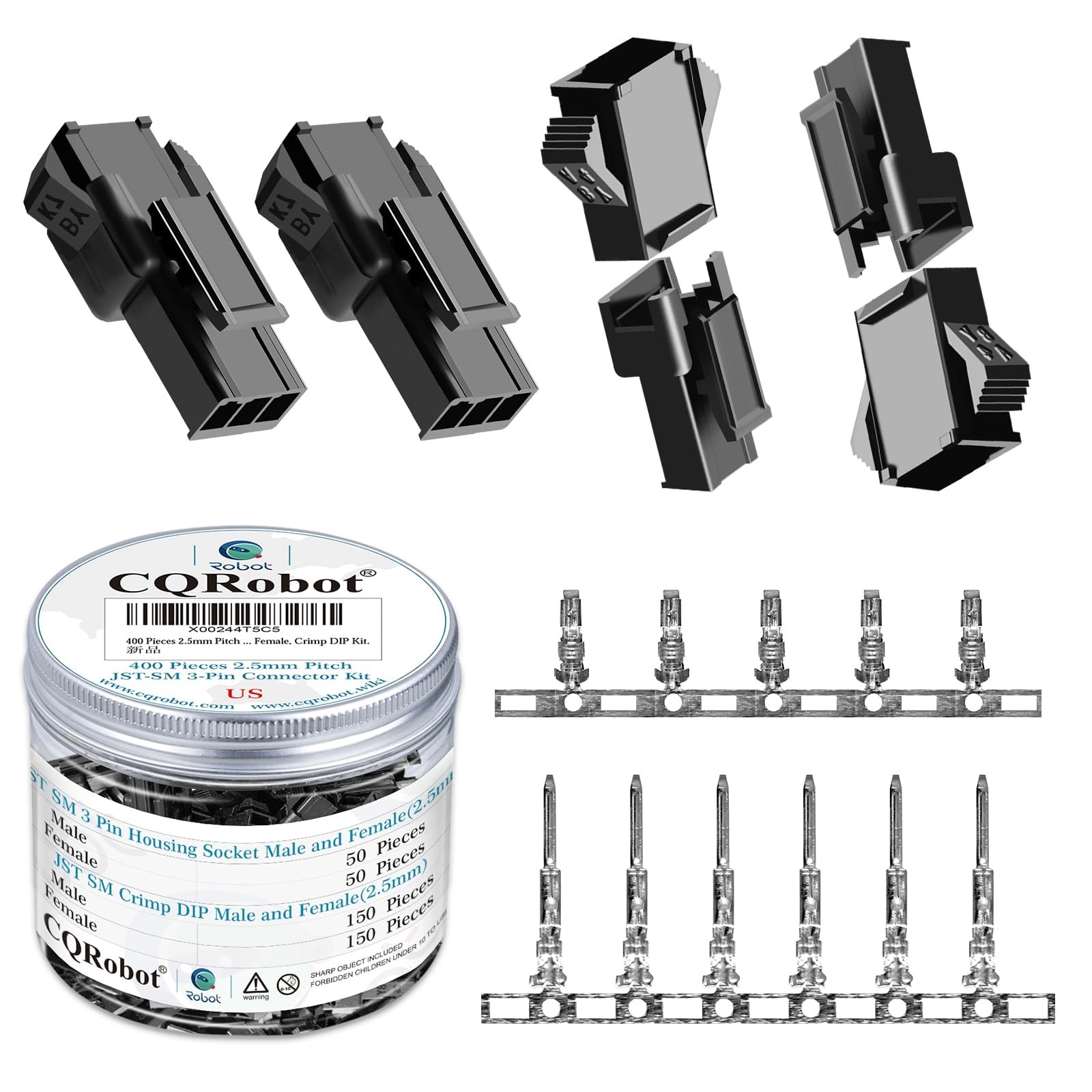 Aoibox  50 Set 3 Pin 2 5 Mm JST Connector Cable Kit for Automotive Electrical Work and Electrical Repair