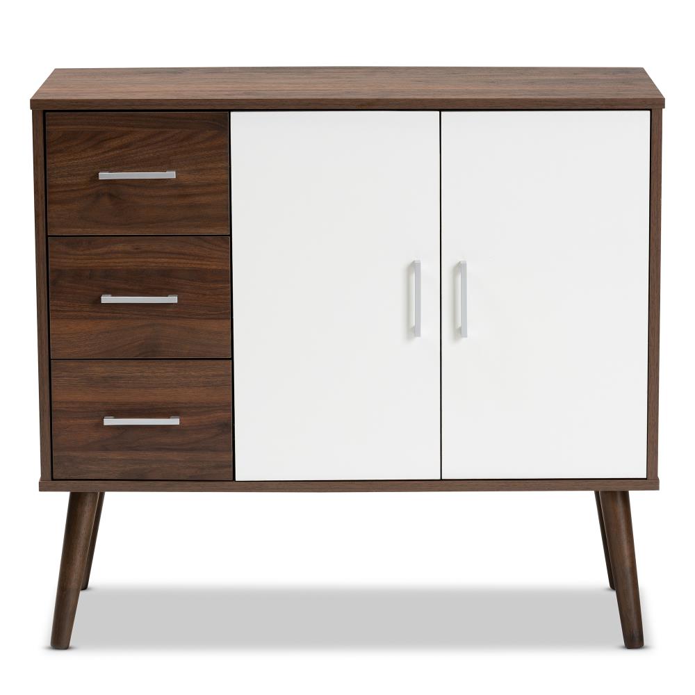 Baxton Studio Leena Contemporary Modern Walnut Brown White Wood