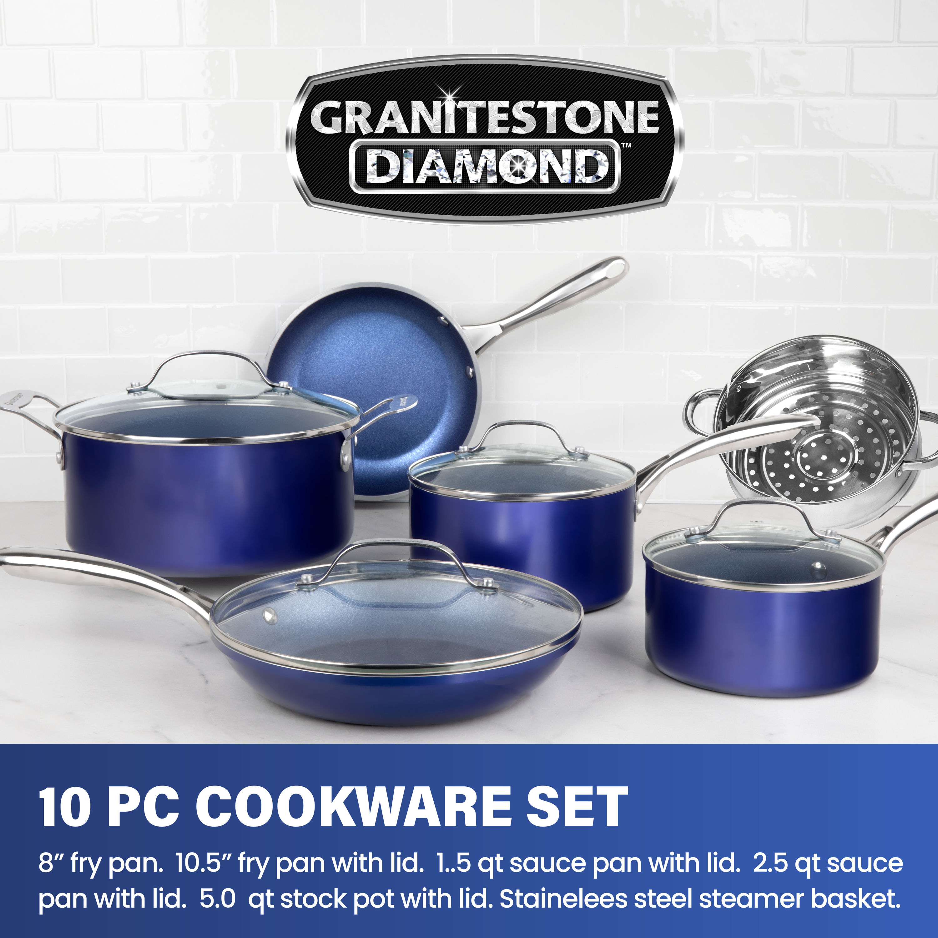 GraniteStone Blue Stainless Steel 10 Fry Pan - 20373054