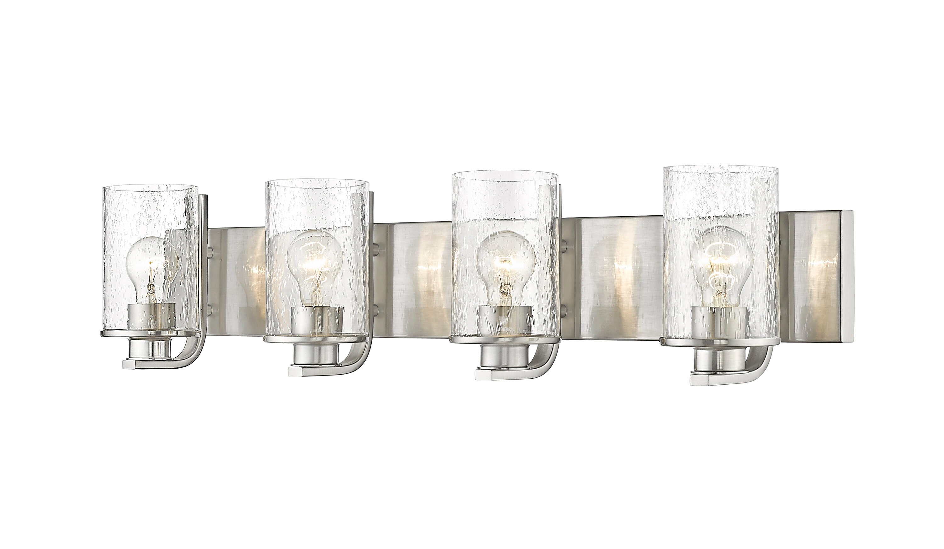 Z-Lite 492-4V-BN Beckett 34-in 4 -Light Brushed Nickel Transitional Vanity light