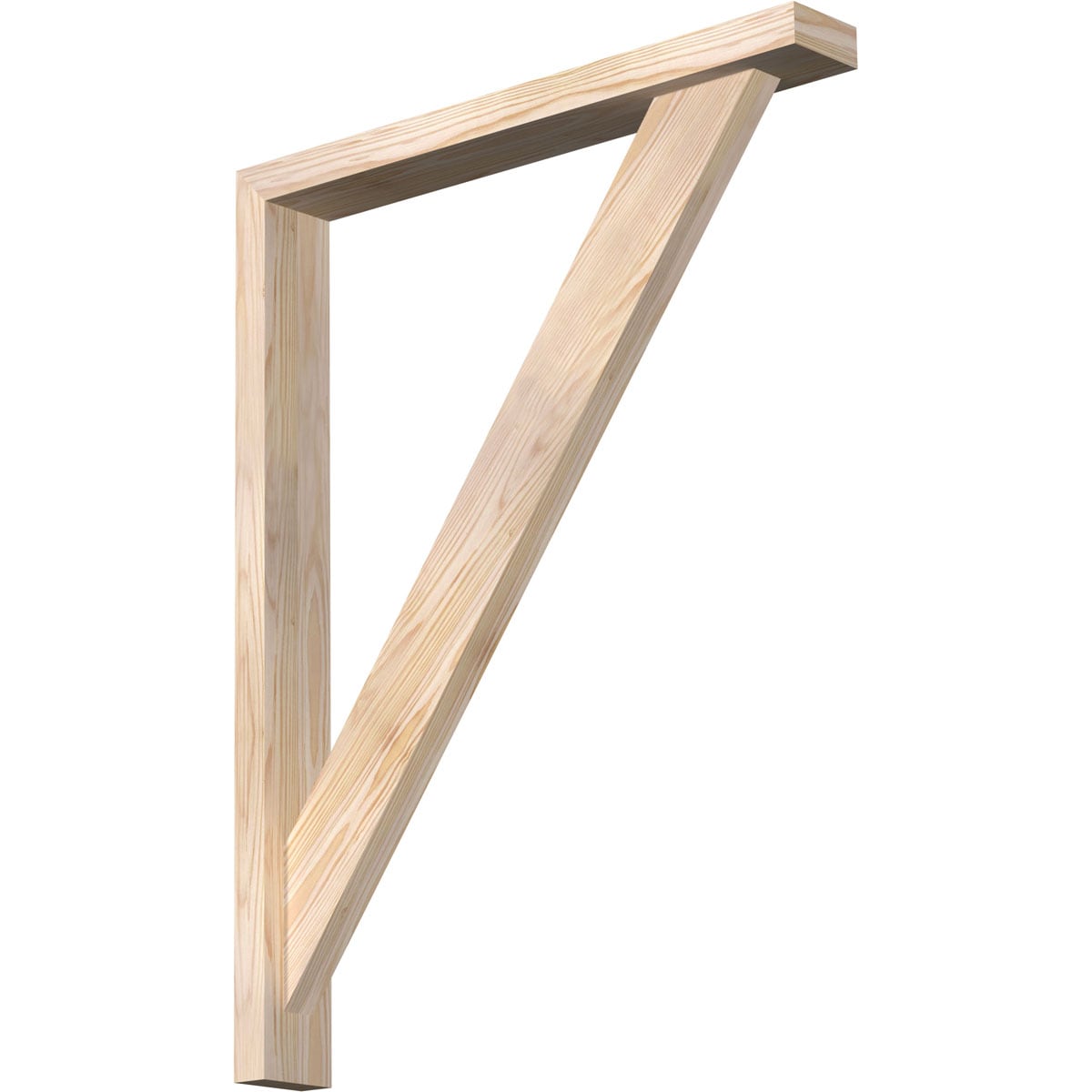 Ekena Millwork 1465028 Traditional Block Smooth Bracket with Offset Brace Douglas Fir Wood Standard Bracket